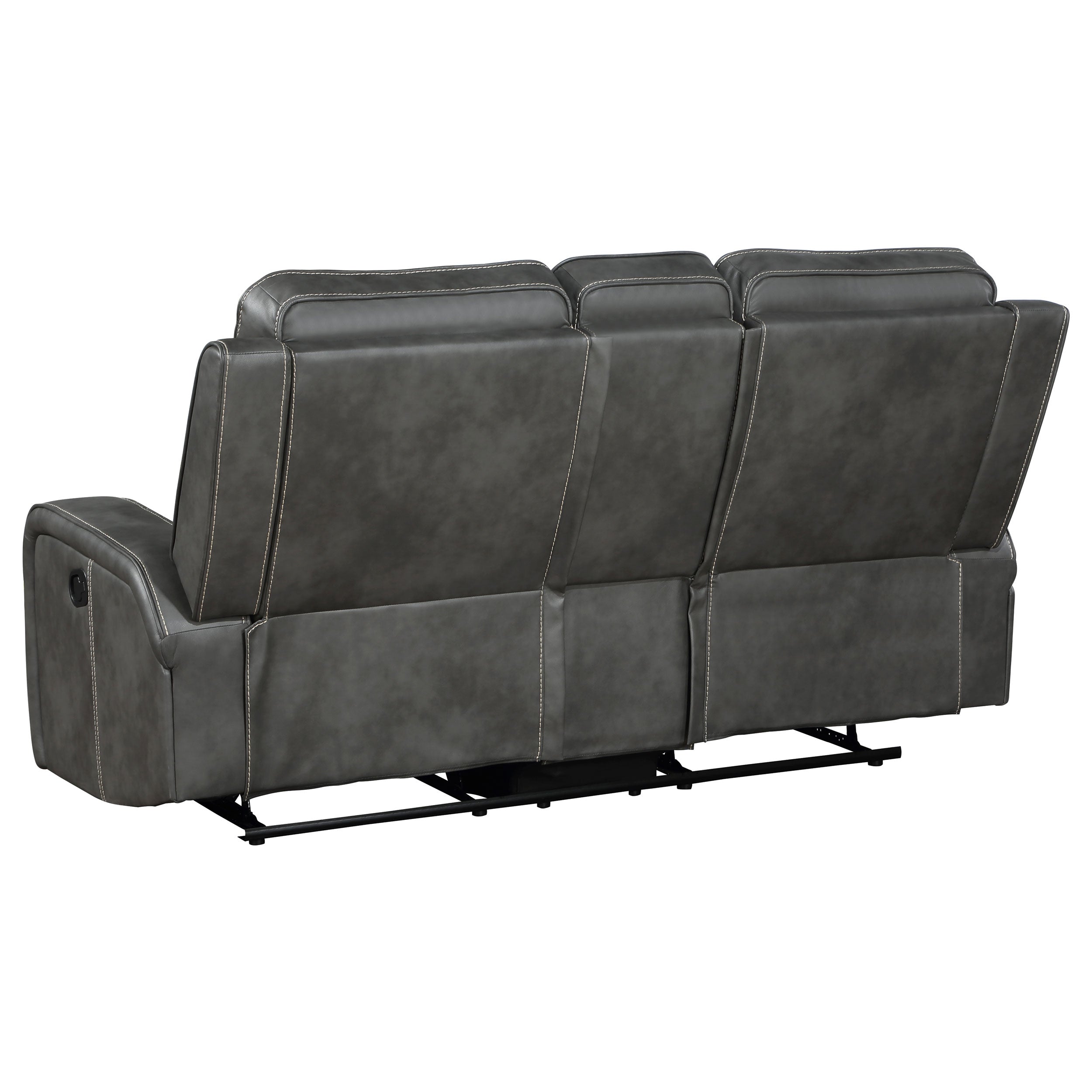 Raelynn Upholstered Track Arm Motion Loveseat Grey — view 5