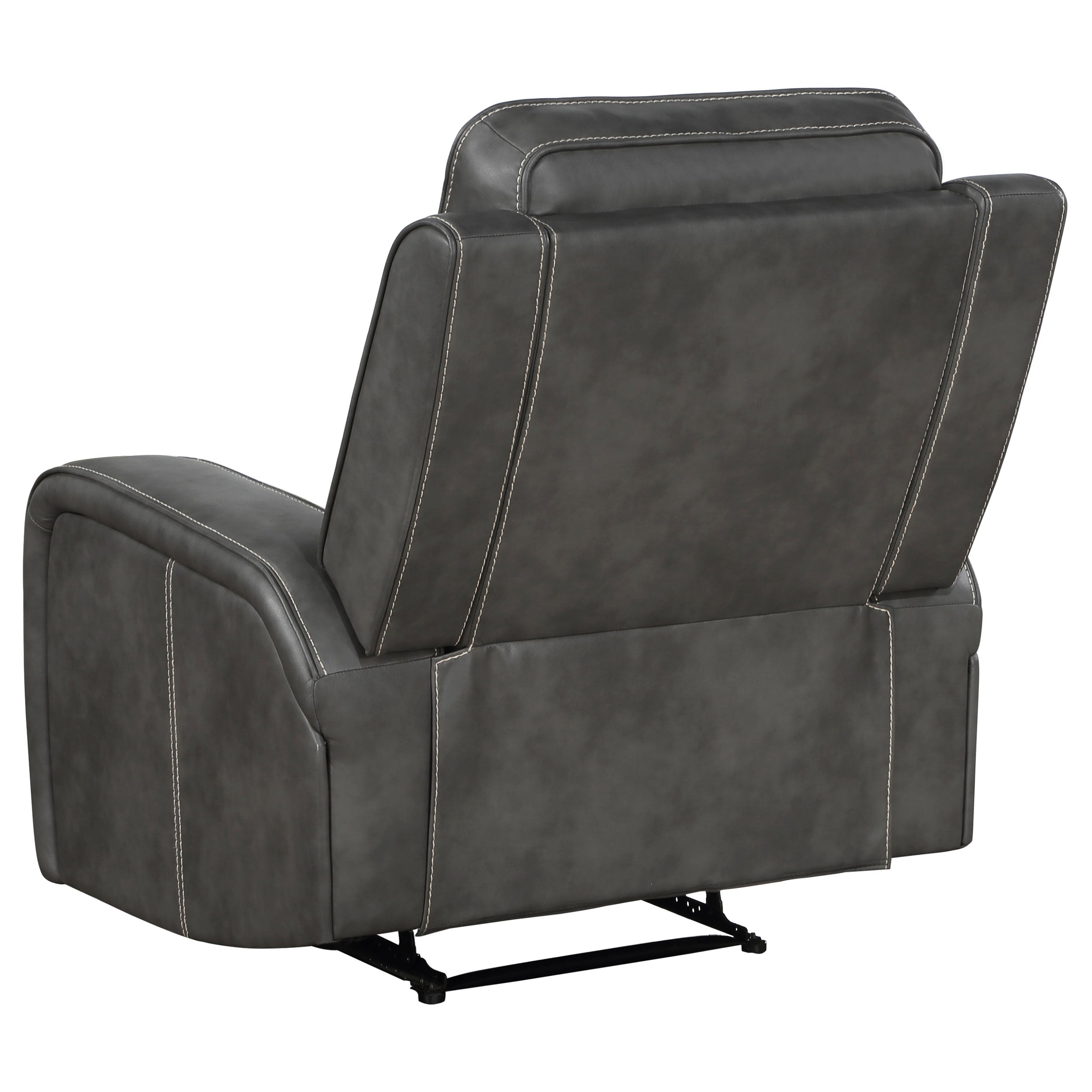 Raelynn Upholstered Track Arm Recliner Grey — view 6