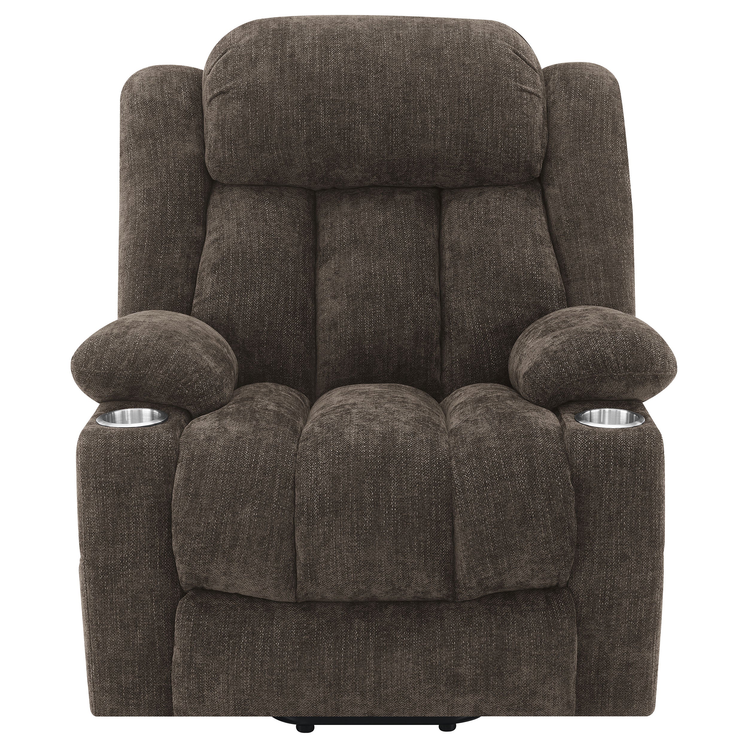 Houston Upholstered Power Lift Recliner Chair Dark Brown — view 7