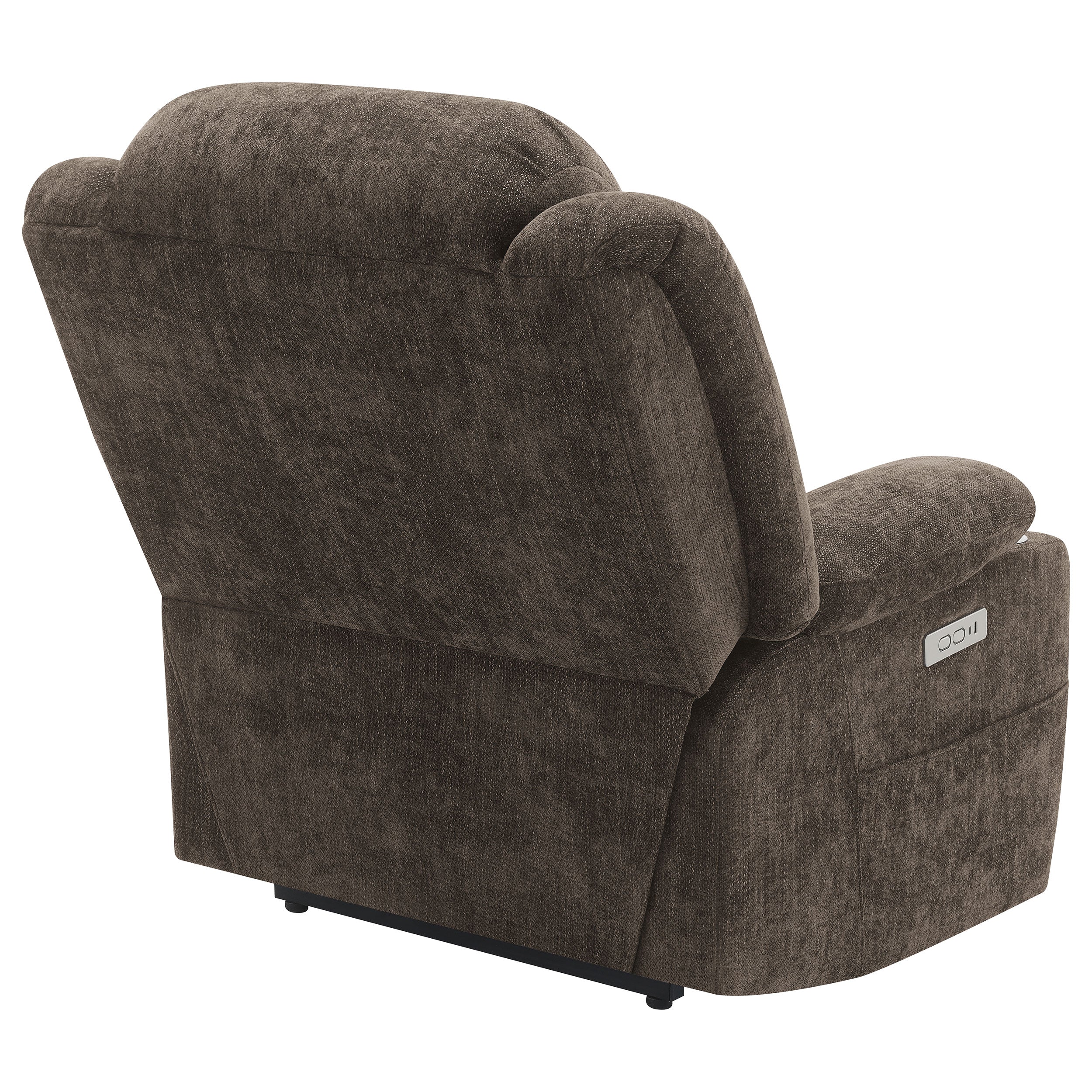 Houston Upholstered Power Lift Recliner Chair Dark Brown — view 11
