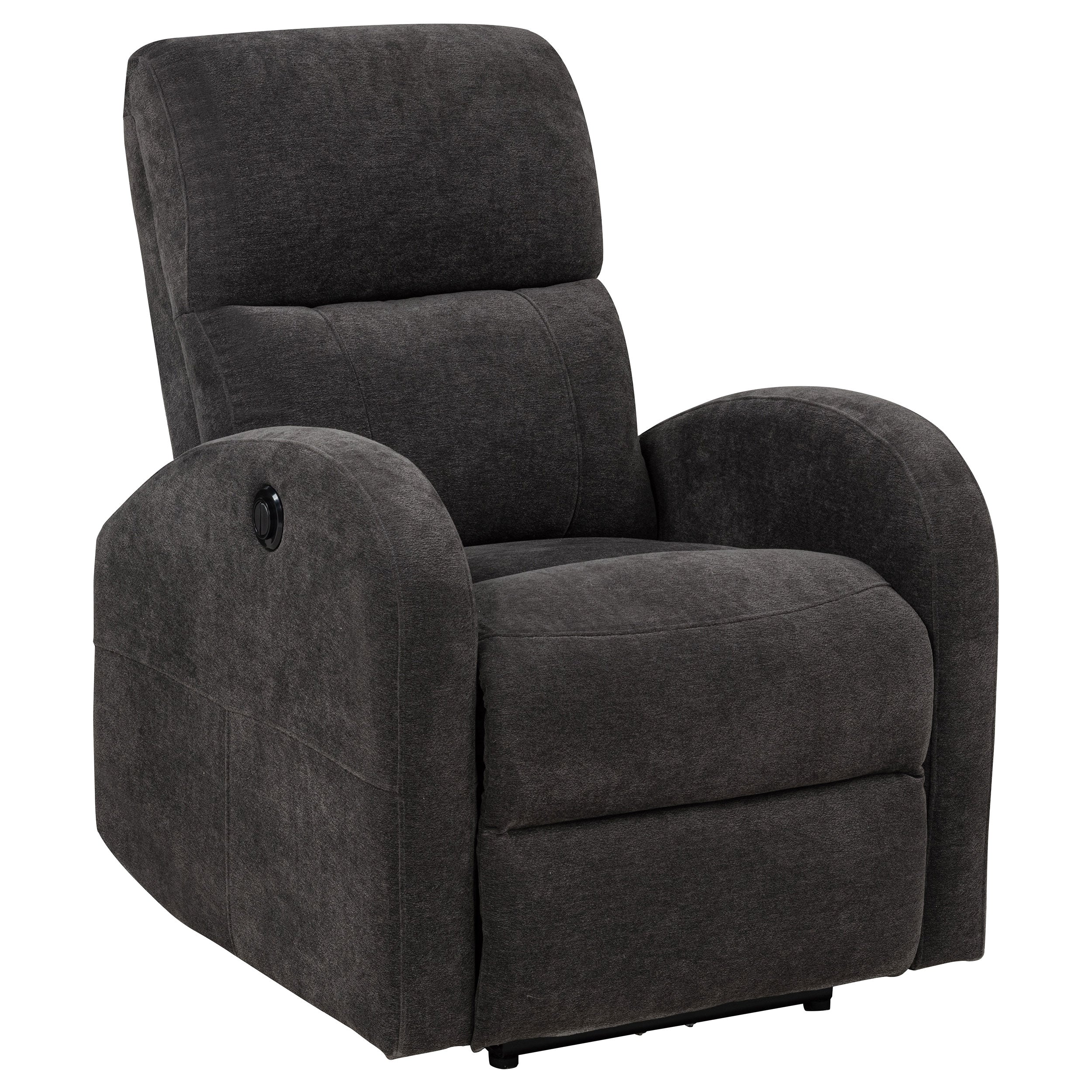 Grant Fabric Upholstered Power Recliner Chair Charcoal Grey — view 4