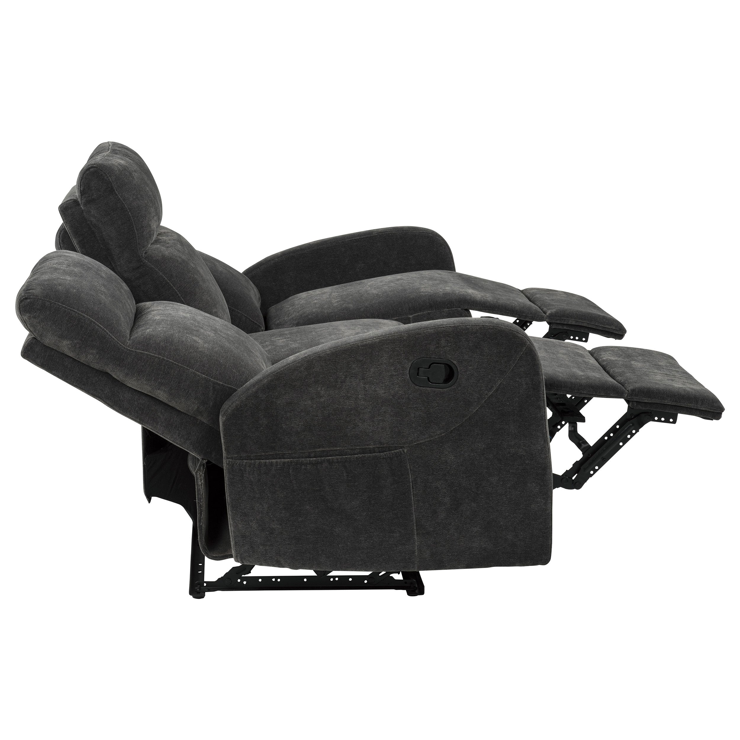 Hamilton 2-piece Chenille Manual Reclining Sofa Set Charcoal Grey — view 8