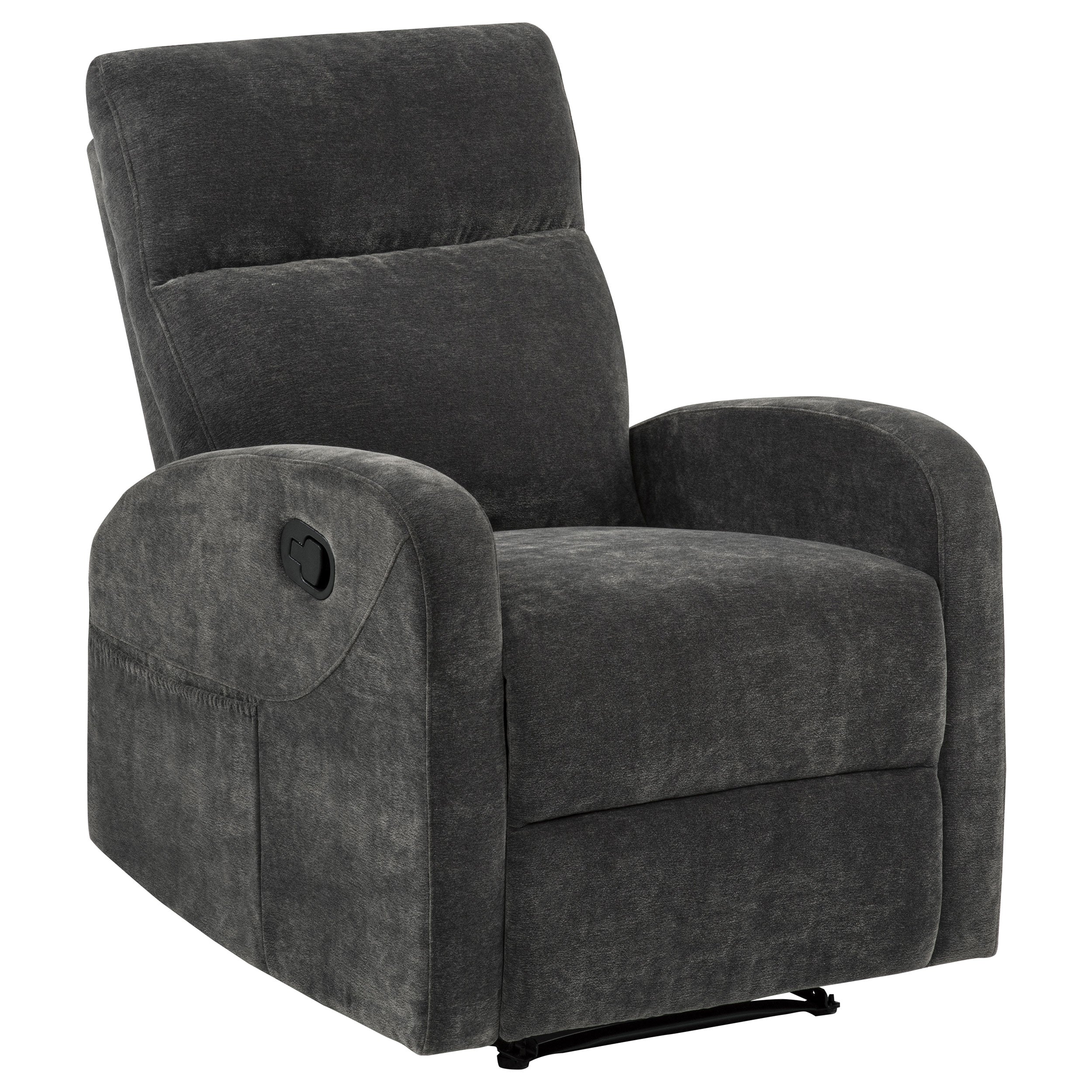 Hamilton Chenille Upholstered Manual Glider Recliner Charcoal Grey — view 4