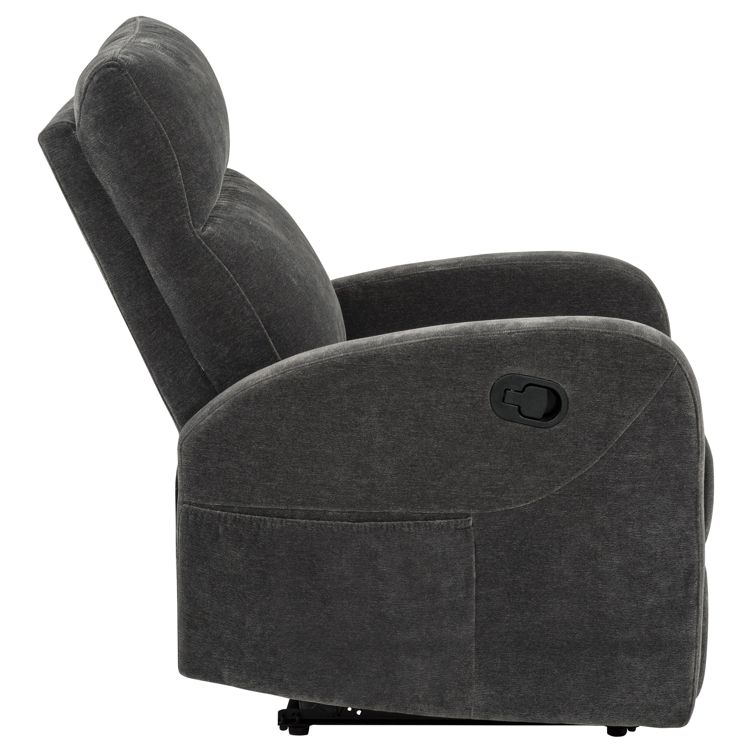 Hamilton Chenille Upholstered Manual Glider Recliner Charcoal Grey — view 7