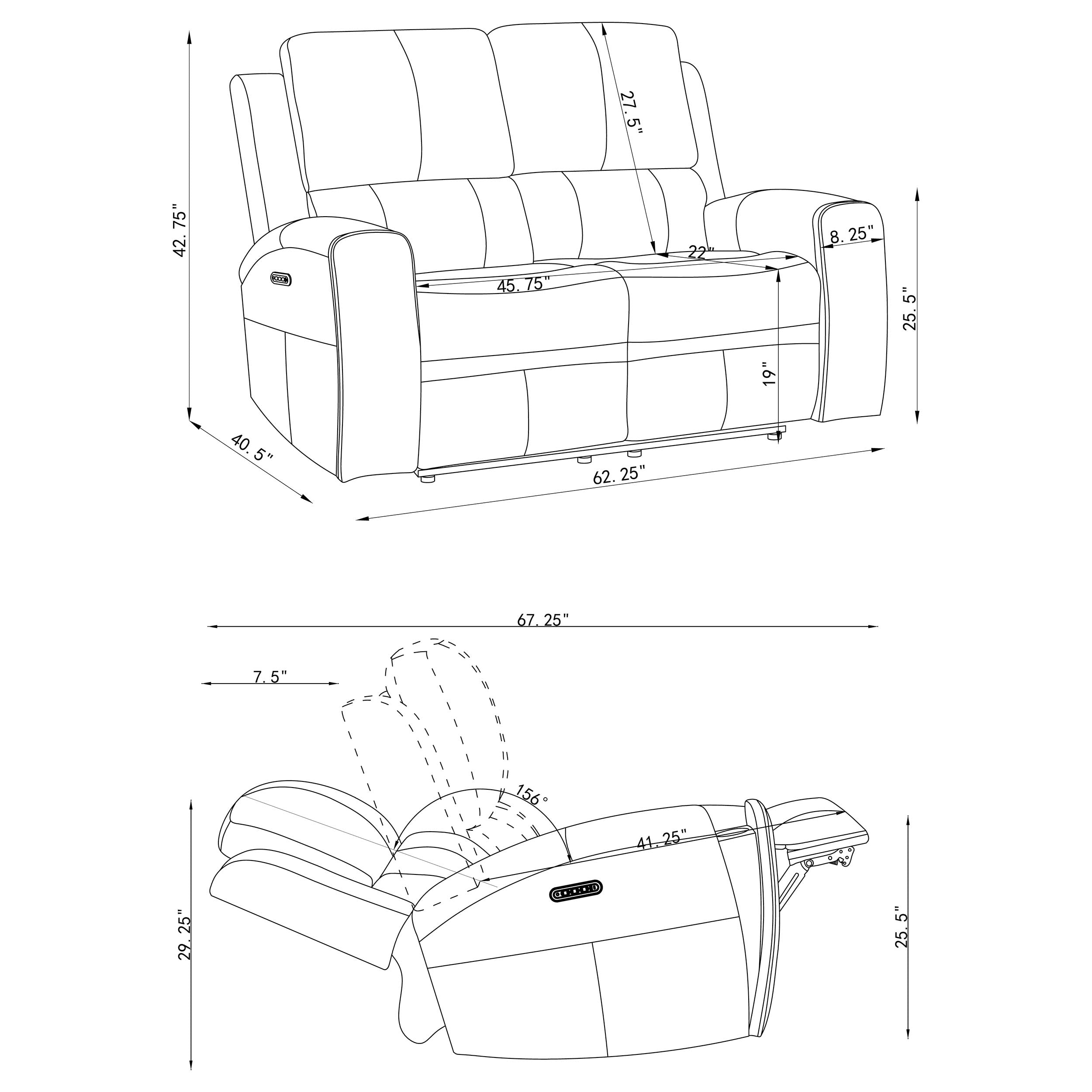 Brickston Triple Power Reclining Loveseat Charcoal — view 14