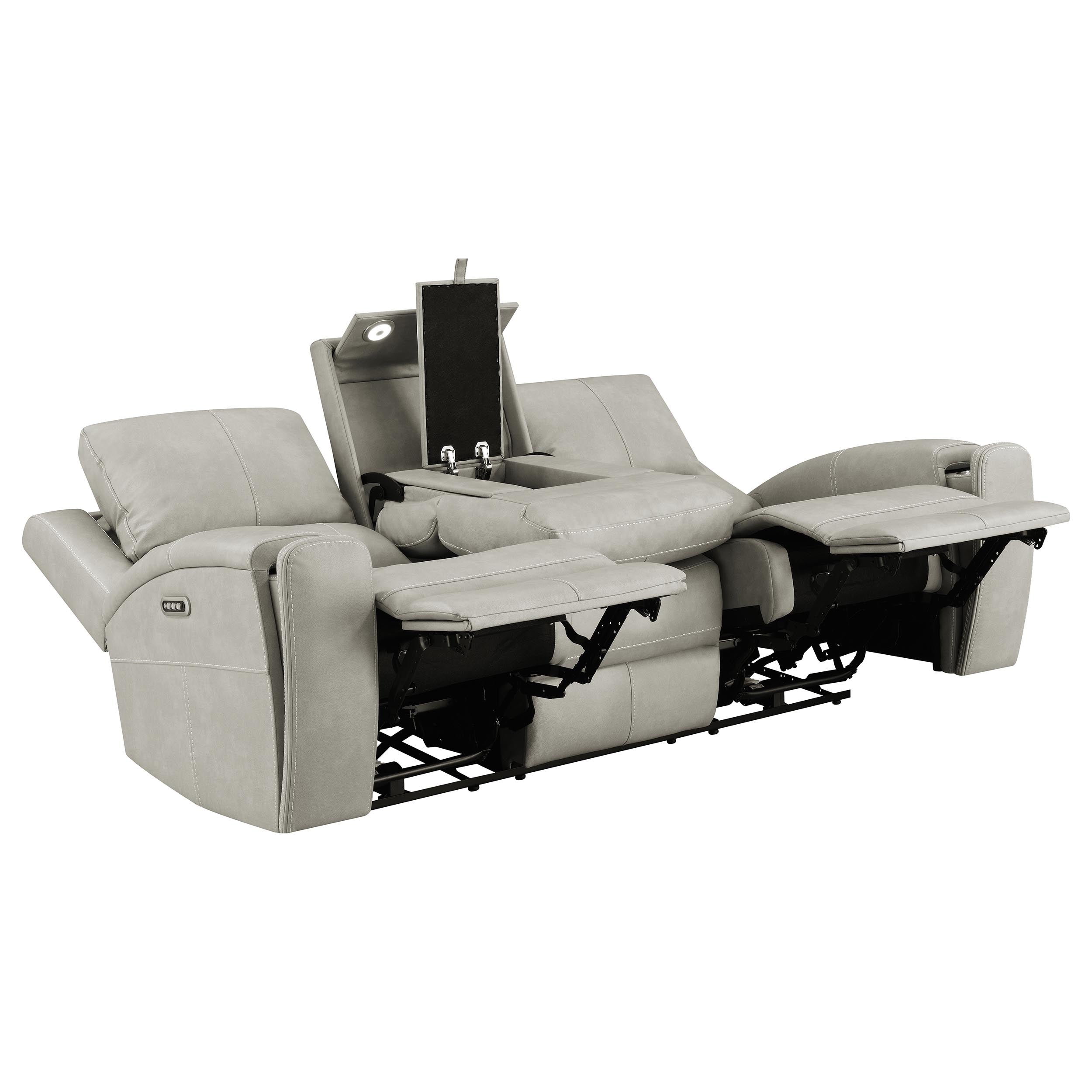 Brickston 2-piece Triple Power Reclining Sofa Set Grey — view 4