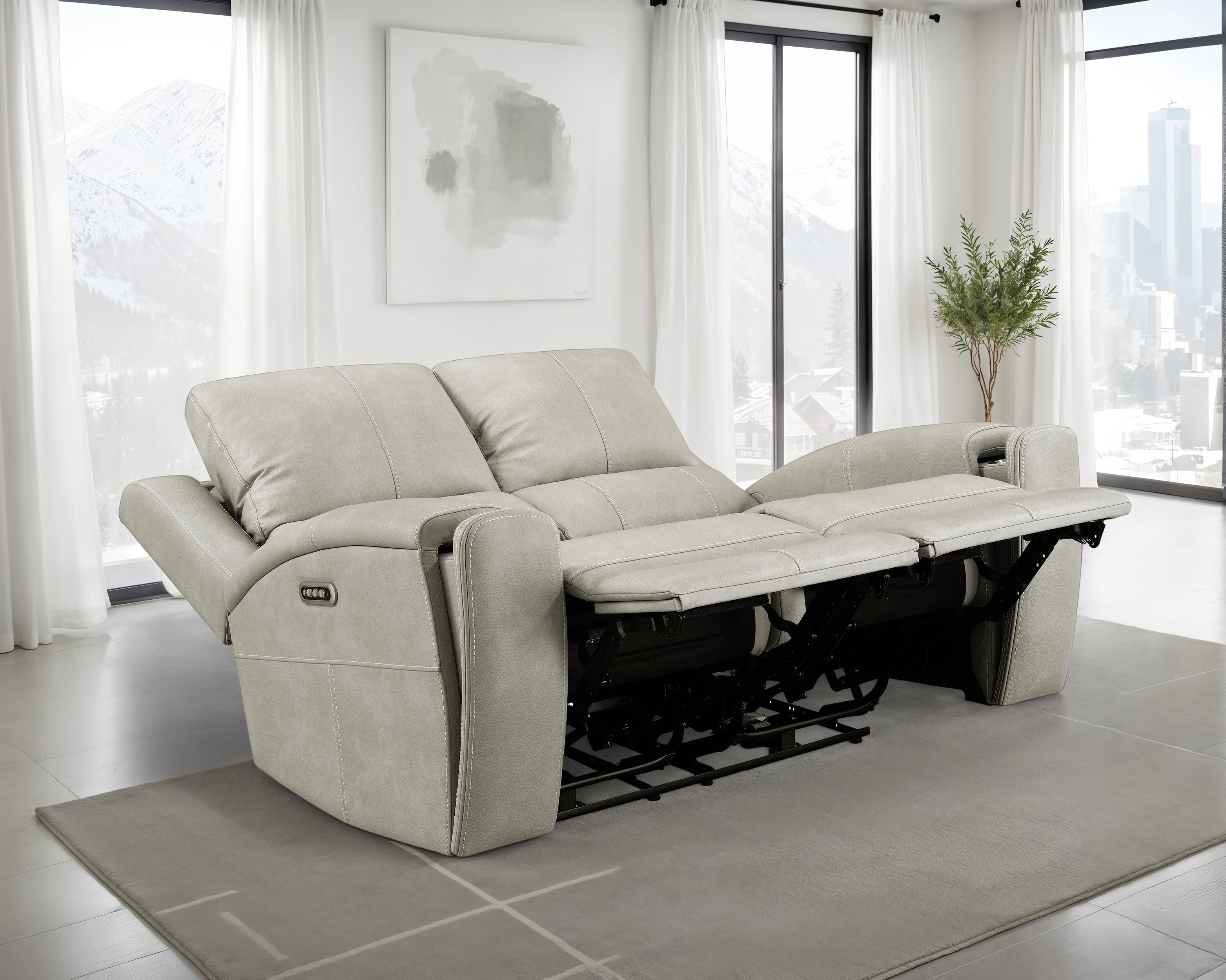 Brickston Triple Power Reclining Loveseat Grey — view 3
