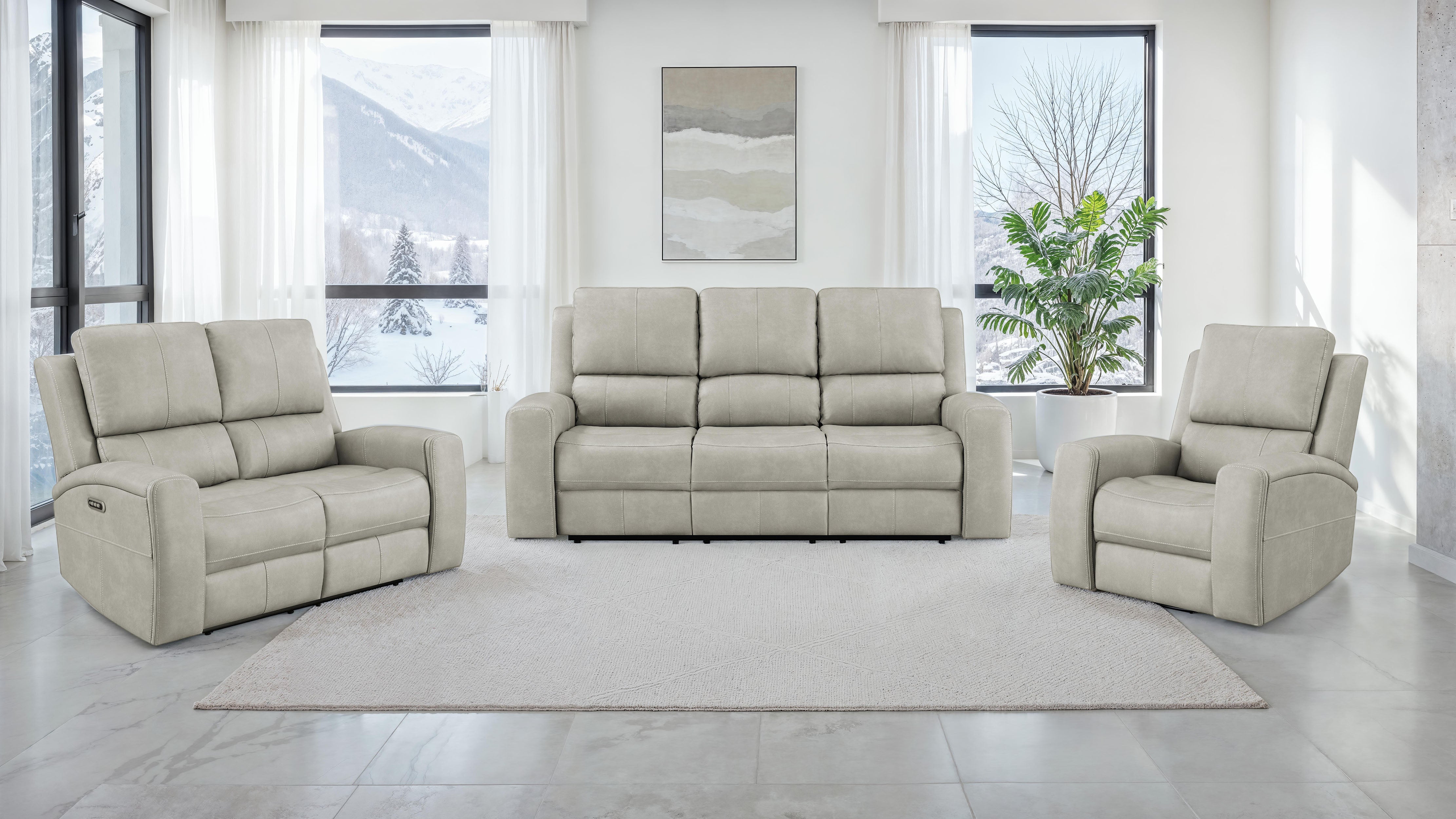 Brickston Triple Power Reclining Loveseat Grey — view 15