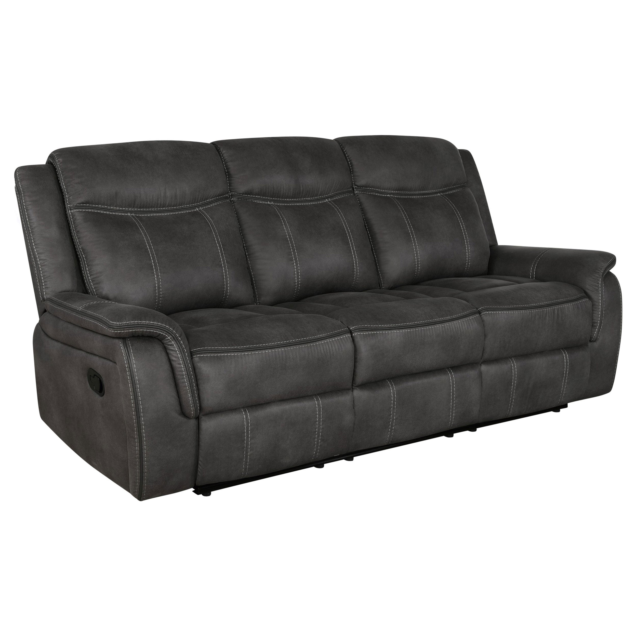 Lawrence 2-piece Upholstered Reclining Sofa Set Charcoal — view 3