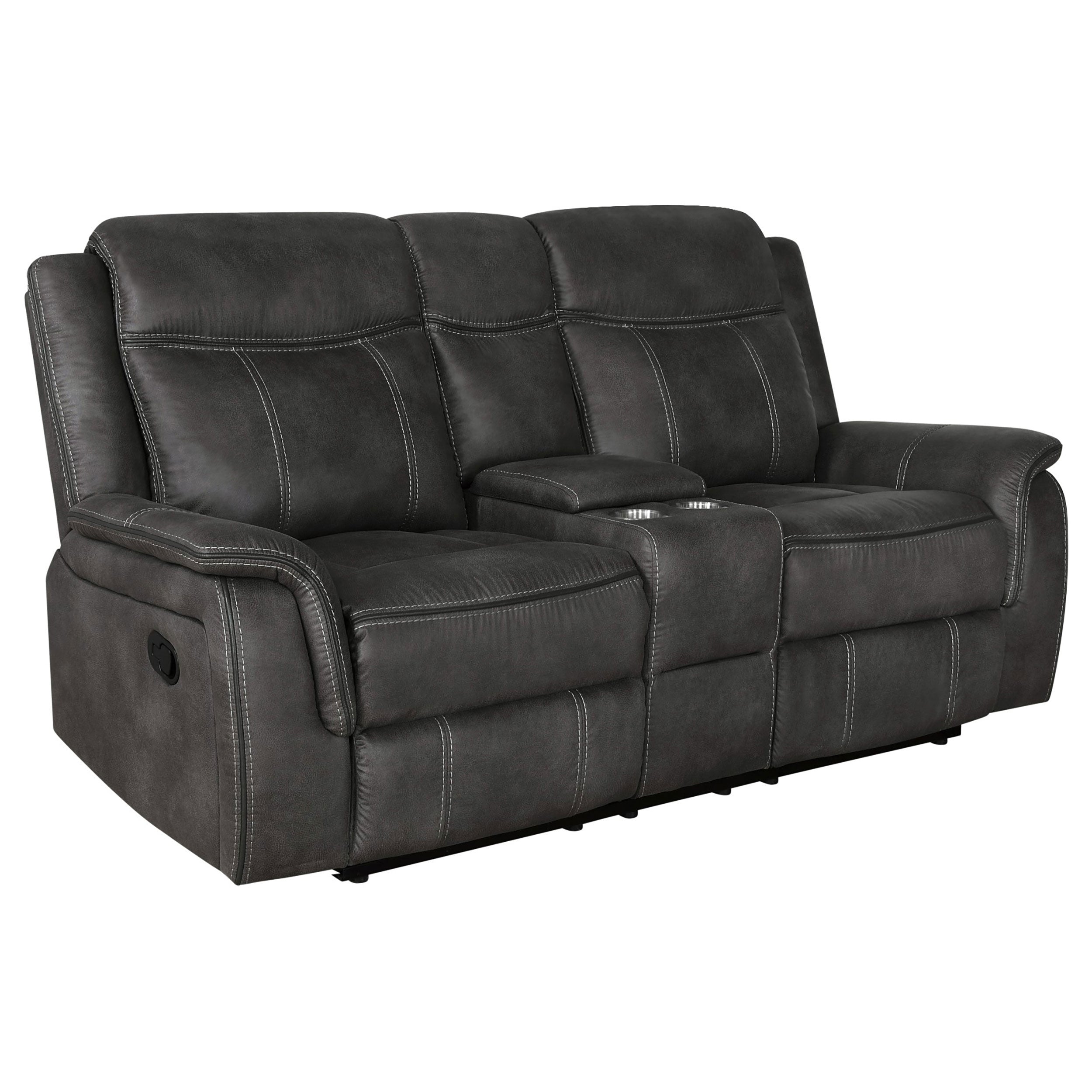 Lawrence 2-piece Upholstered Reclining Sofa Set Charcoal — view 4