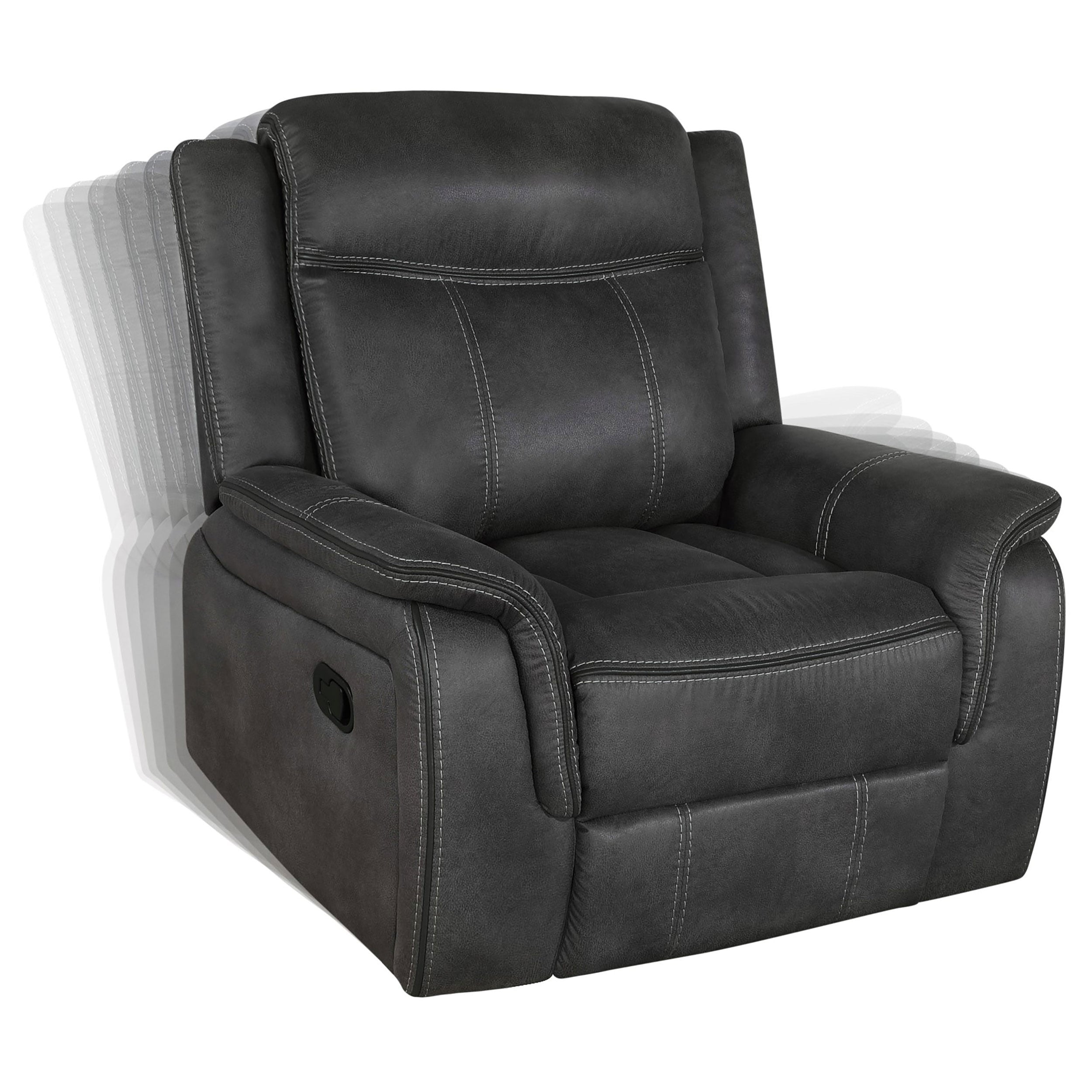 Lawrence 3-piece Upholstered Reclining Sofa Set Charcoal — view 6