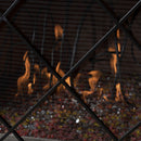 Minimalist Single Panel Iron Fireplace Screen With Diamond Design