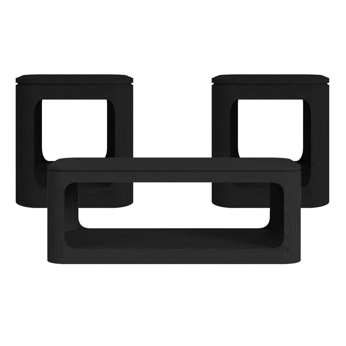 Rogen Rustic Occasional Table Set in Black by Elements International, view 5