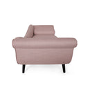 Auroral - Velvet Upholstered Chaise Lounge With Scrolled Arms And Tapered Legs - Blush