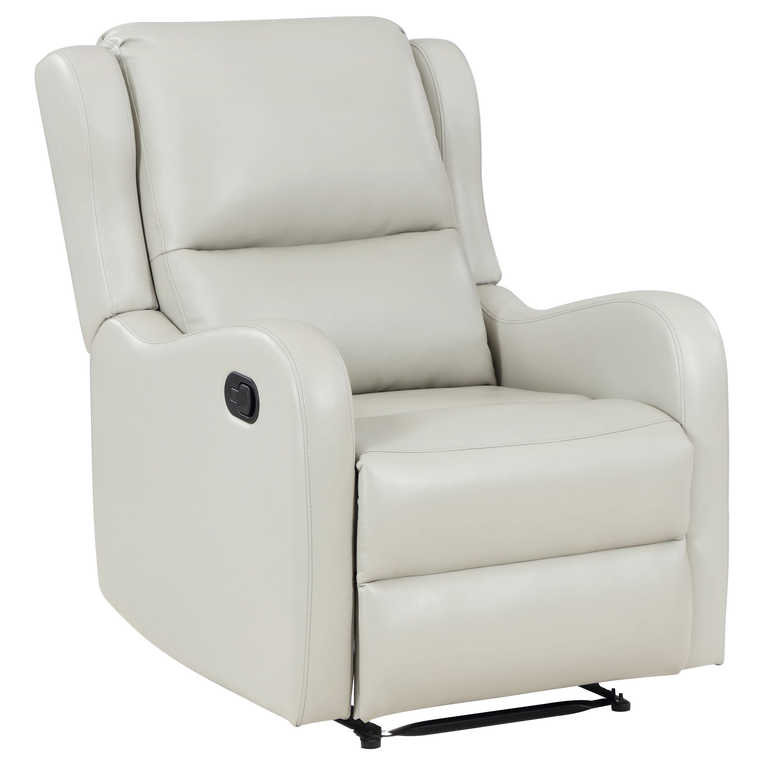 Kelsey Upholstered English Arm Recliner Chair Ivory — view 4