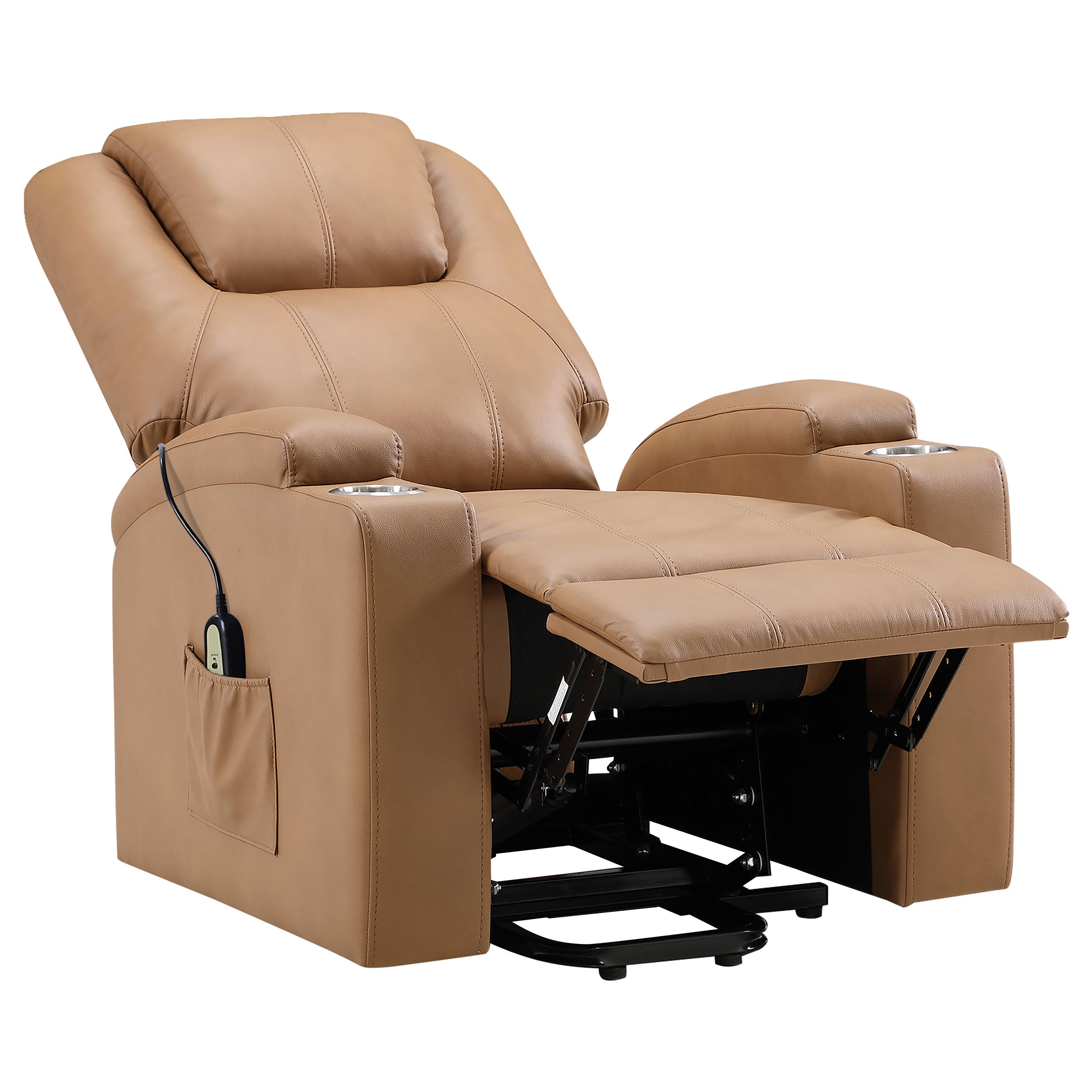 Armstrong Upholstered Power Lift Massage Recliner Camel — view 6