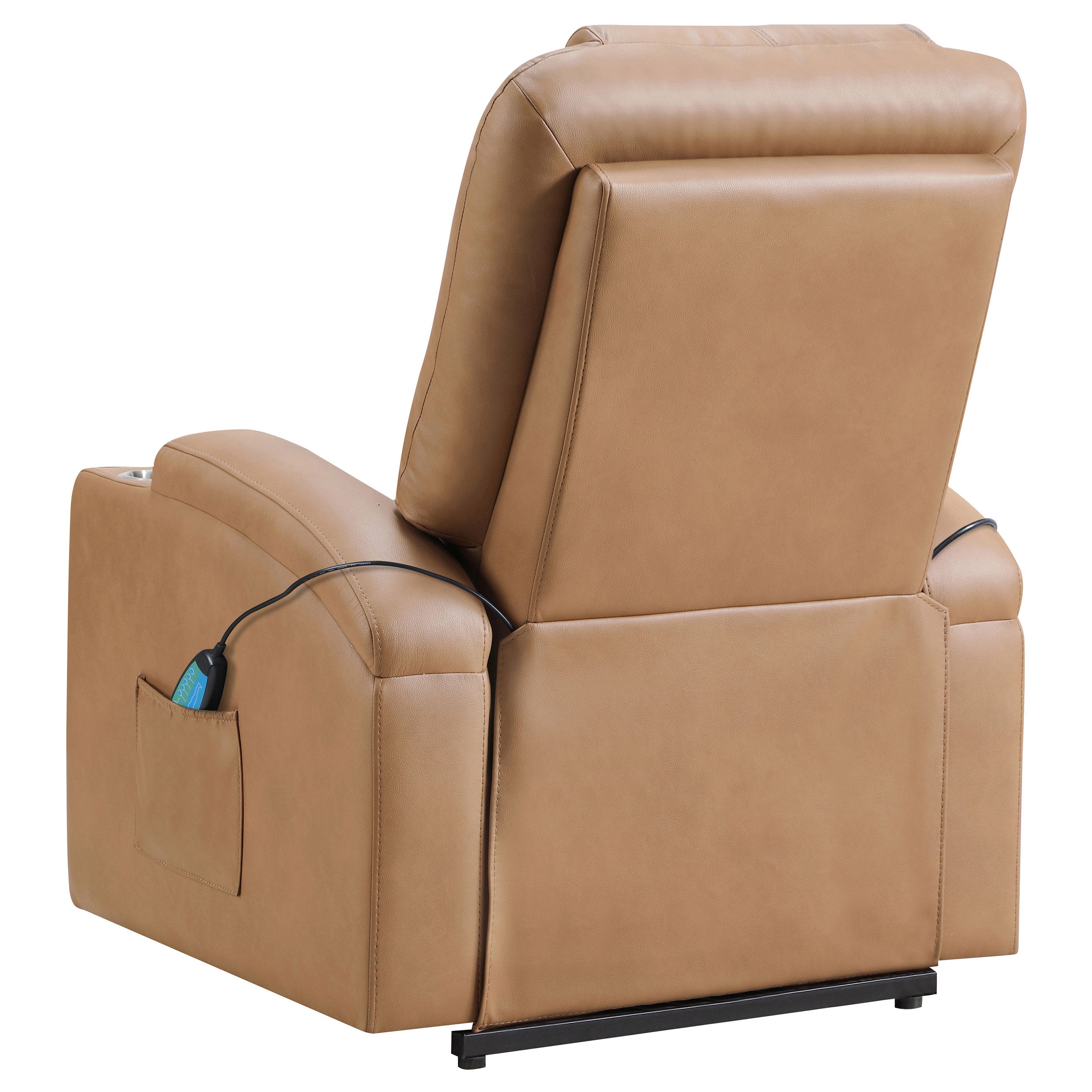 Armstrong Upholstered Power Lift Massage Recliner Camel — view 9