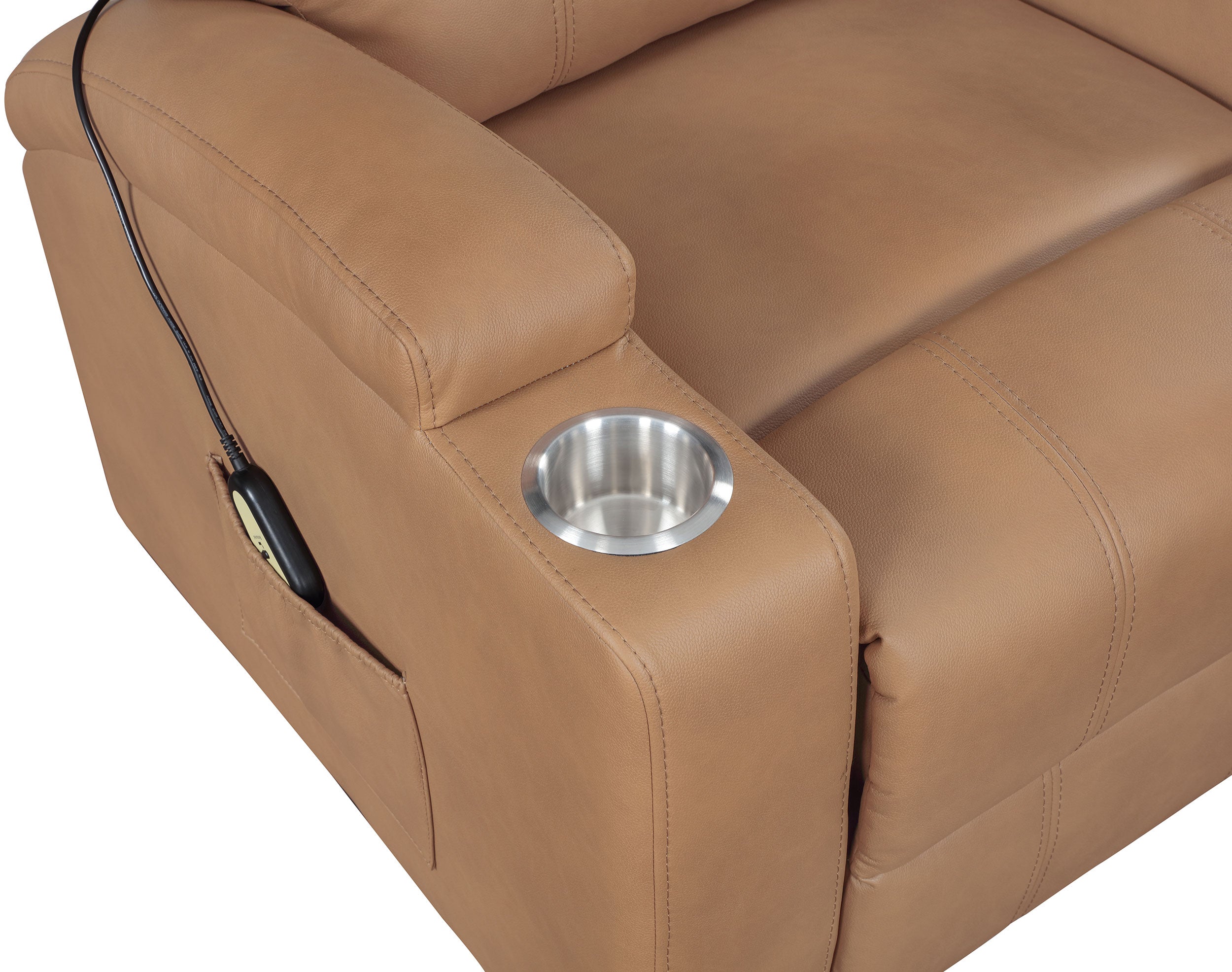 Armstrong Upholstered Power Lift Massage Recliner Camel — view 11