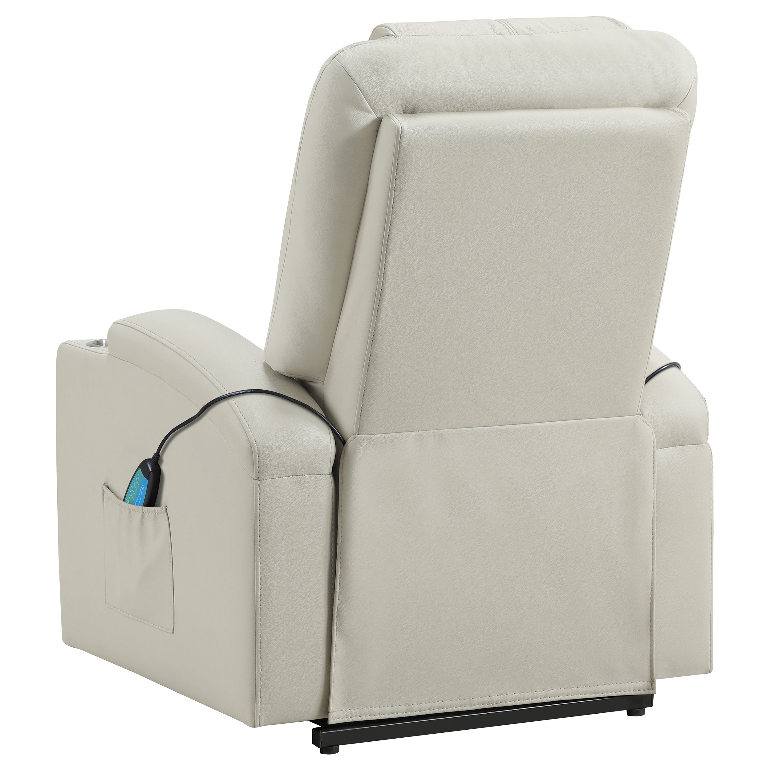 Armstrong Upholstered Power Lift Massage Recliner Ivory — view 9