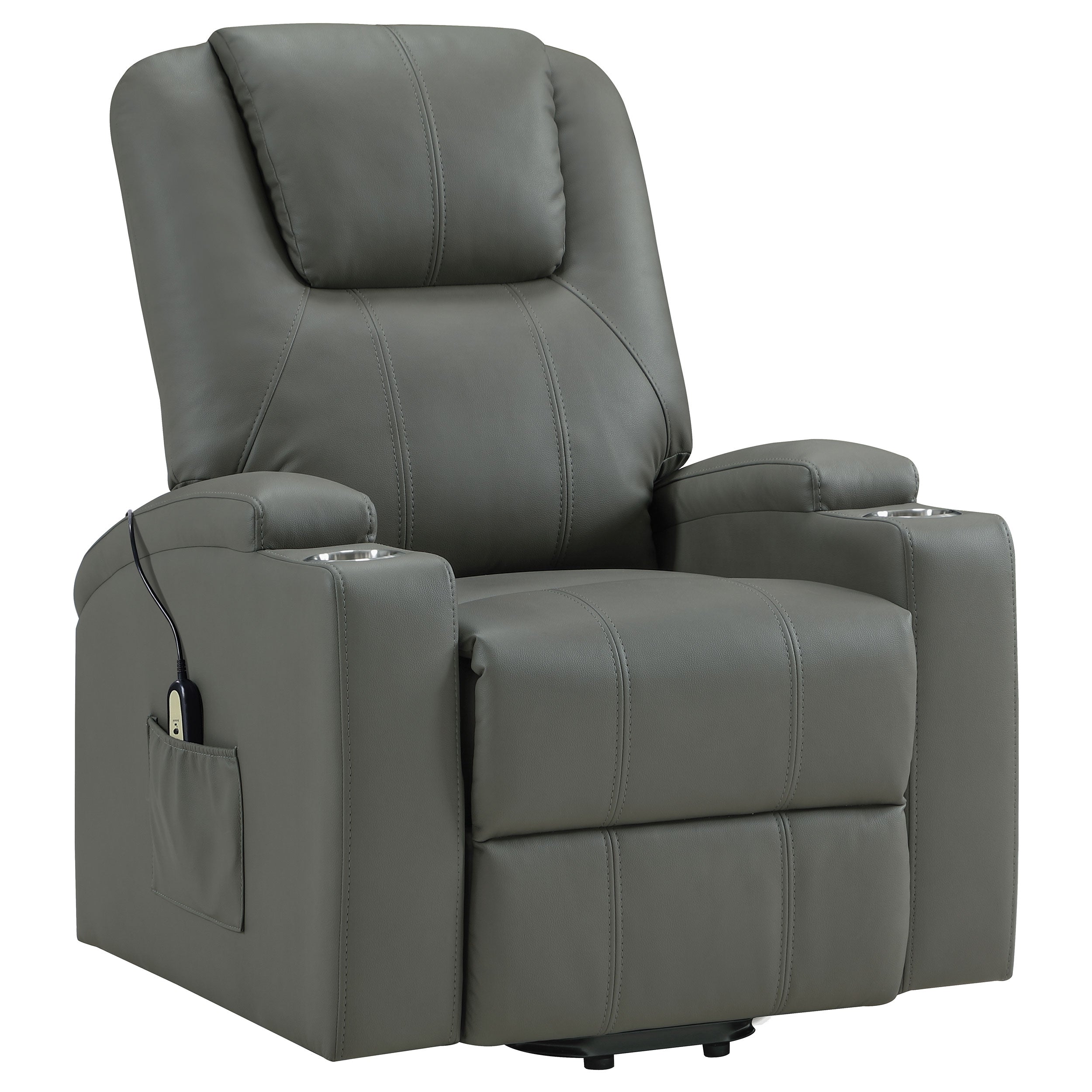 Armstrong Upholstered Power Lift Massage Recliner Grey — view 5