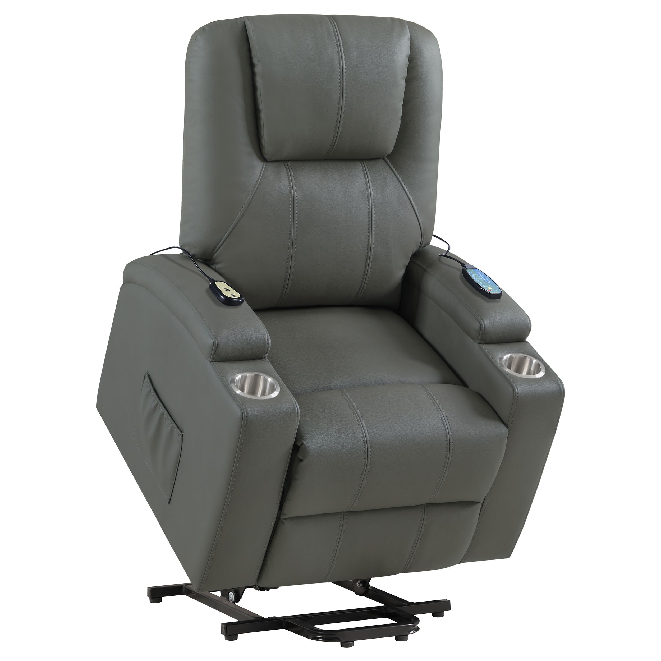 Armstrong Upholstered Power Lift Massage Recliner Grey — view 8