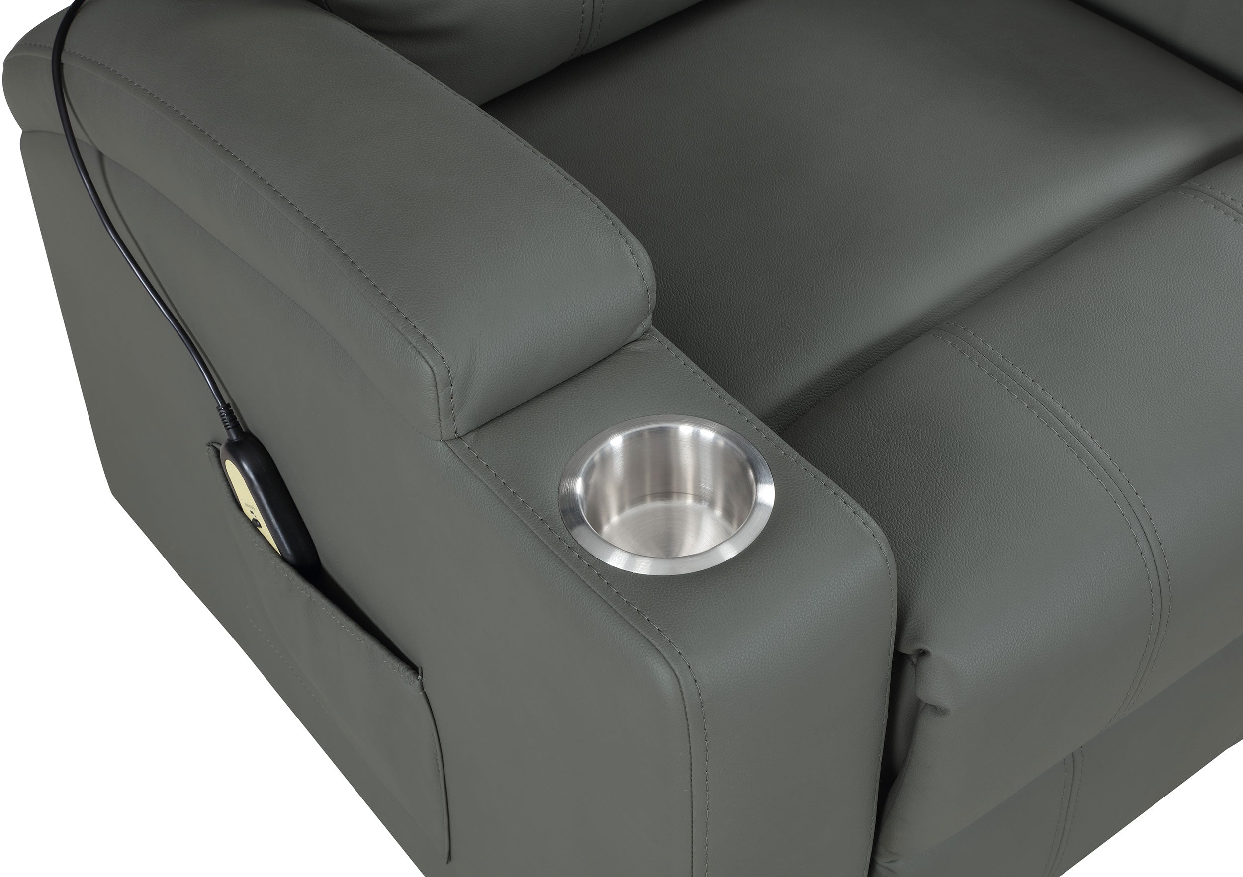 Armstrong Upholstered Power Lift Massage Recliner Grey — view 11