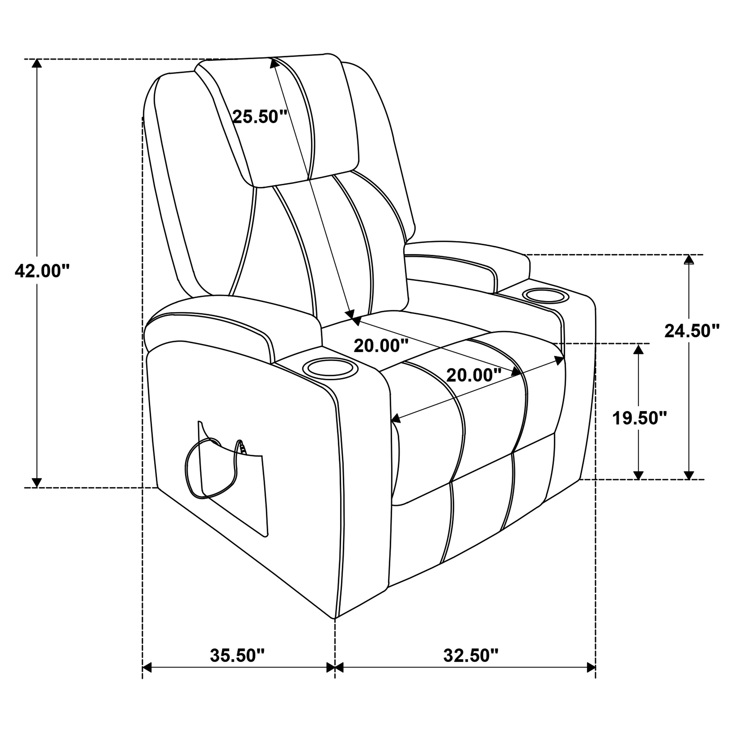 Armstrong Upholstered Power Lift Massage Recliner Grey — view 15
