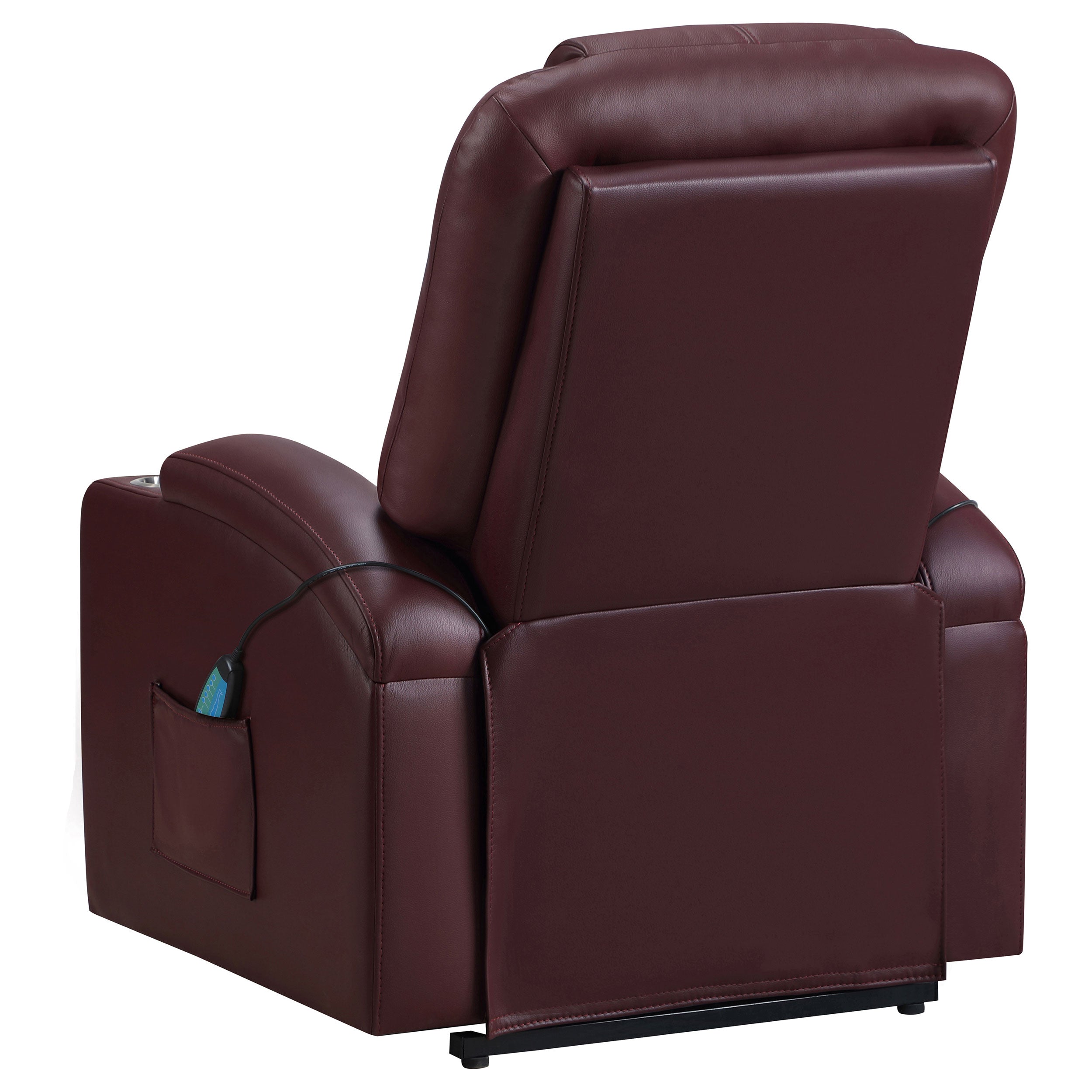 Armstrong Upholstered Power Lift Massage Recliner Wine — view 9