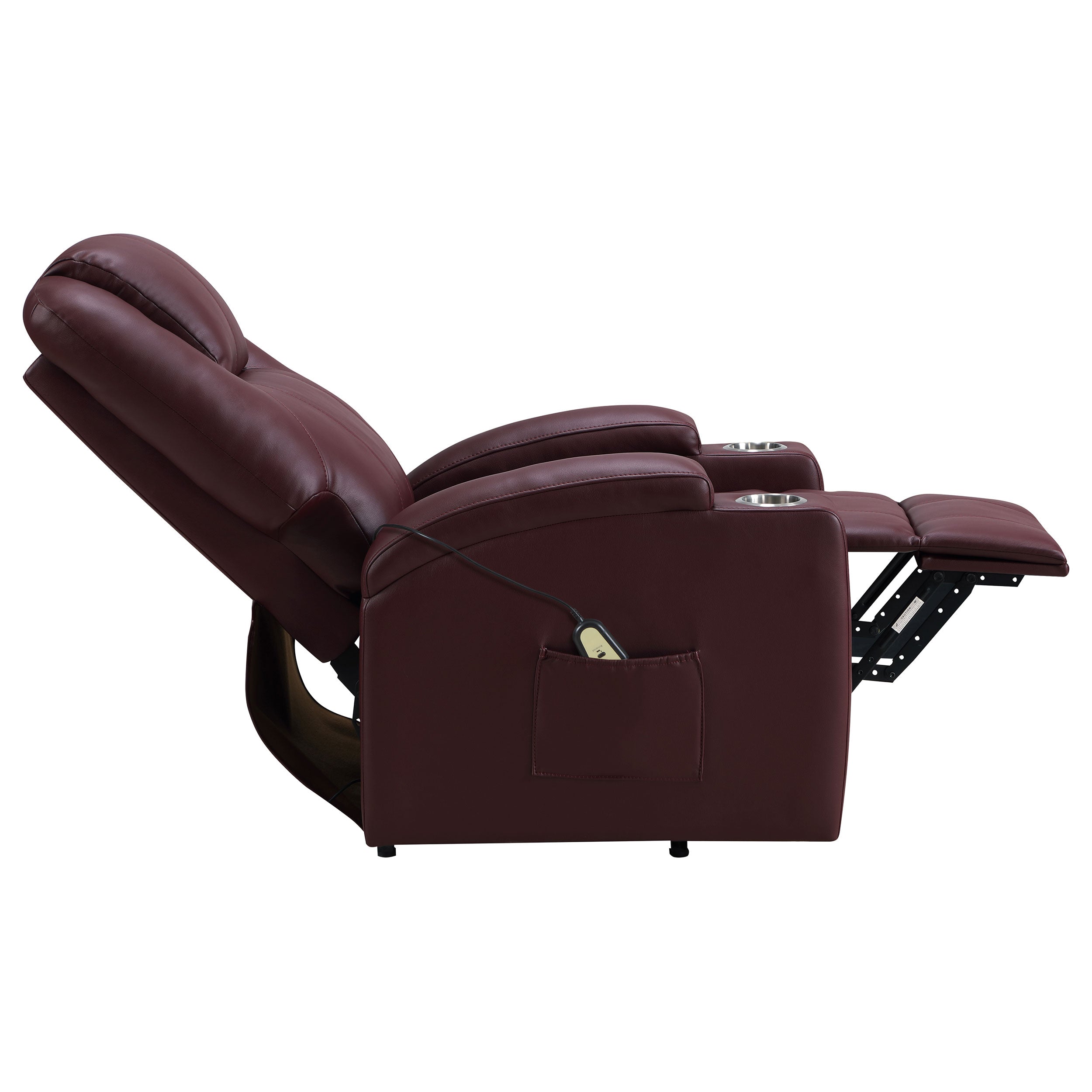 Armstrong Upholstered Power Lift Massage Recliner Wine — view 10