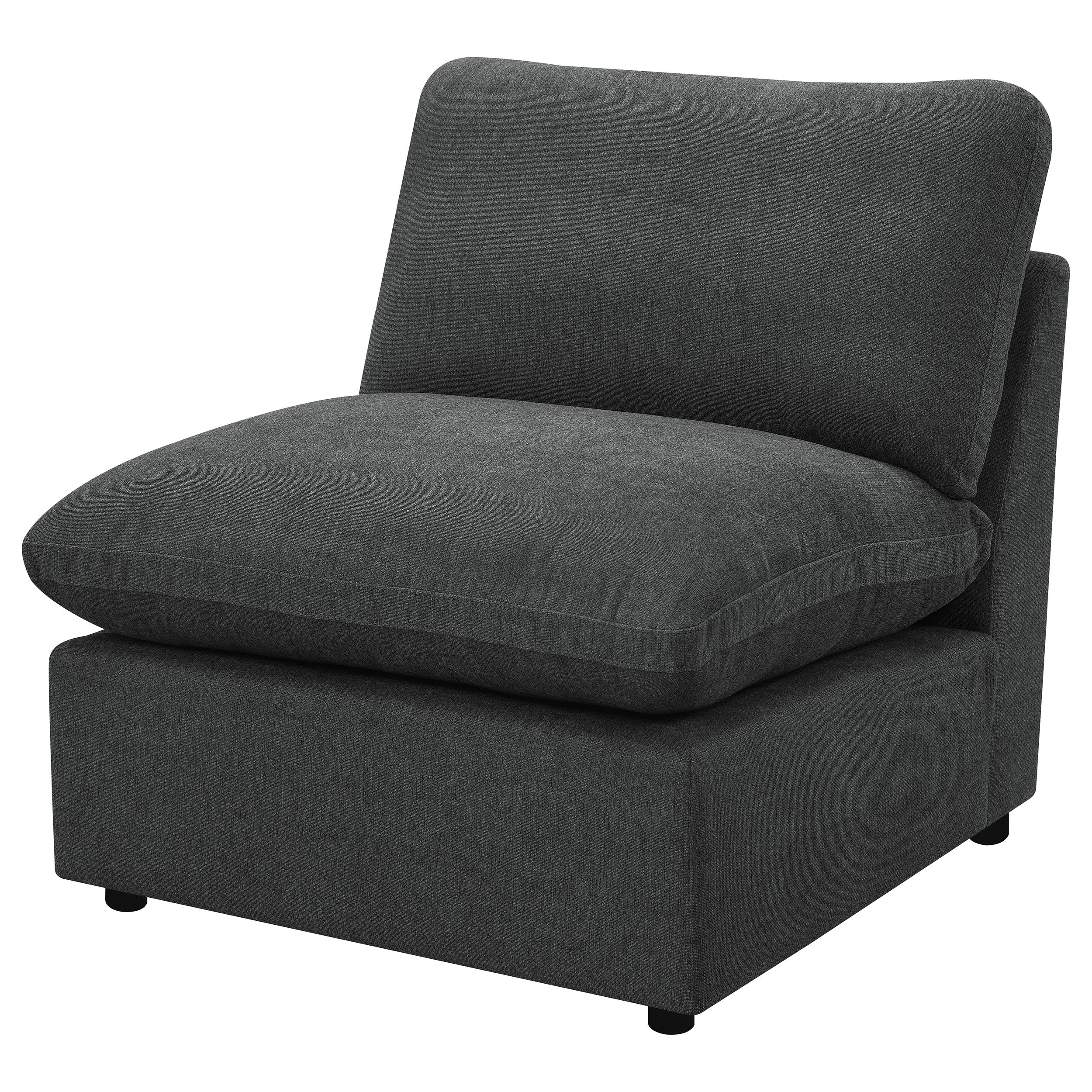 Collins Modular Armless Chair Dark Grey — view 4