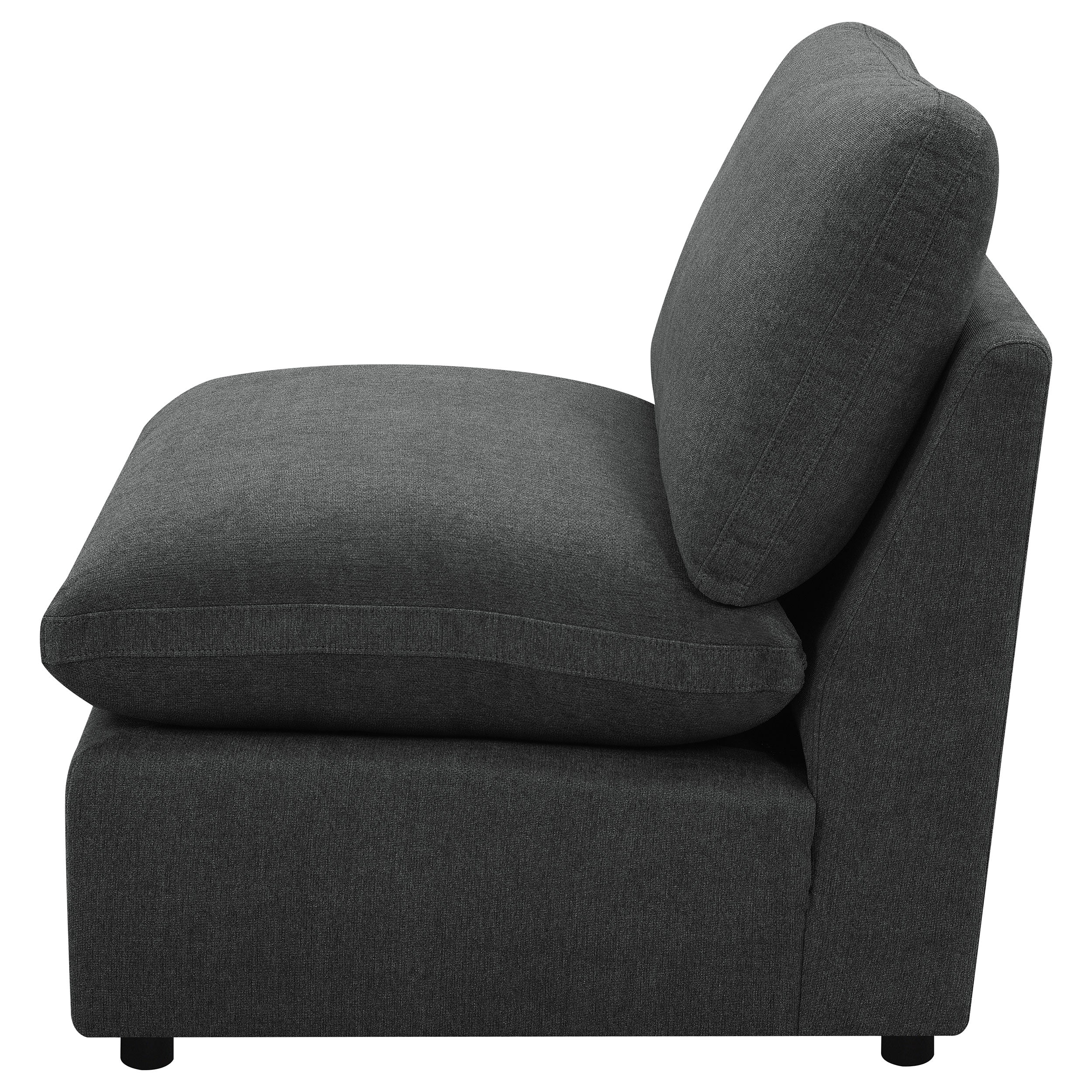 Collins Modular Armless Chair Dark Grey — view 5