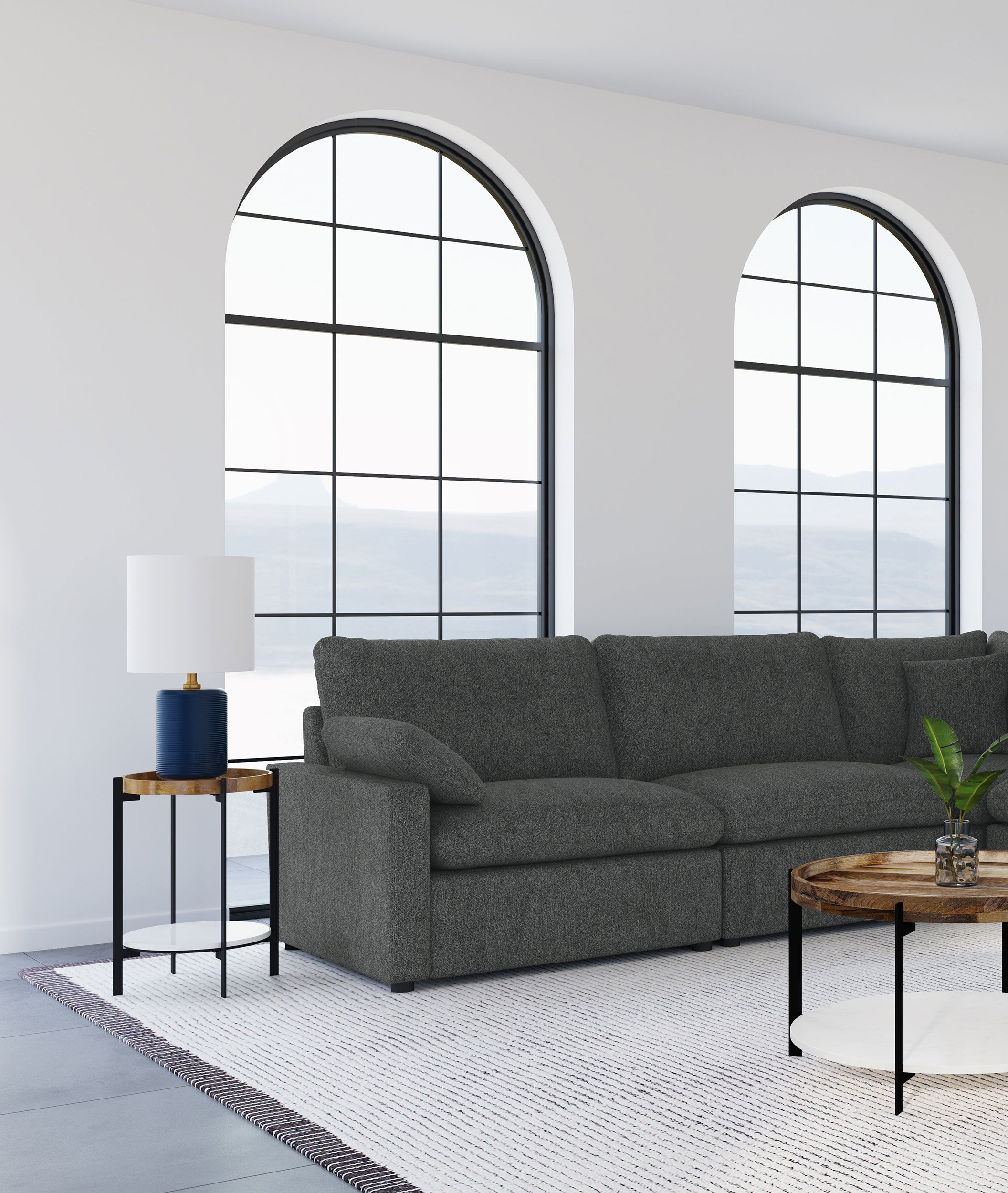 Collins Modular Power Armless Recliner Dark Grey — view 2