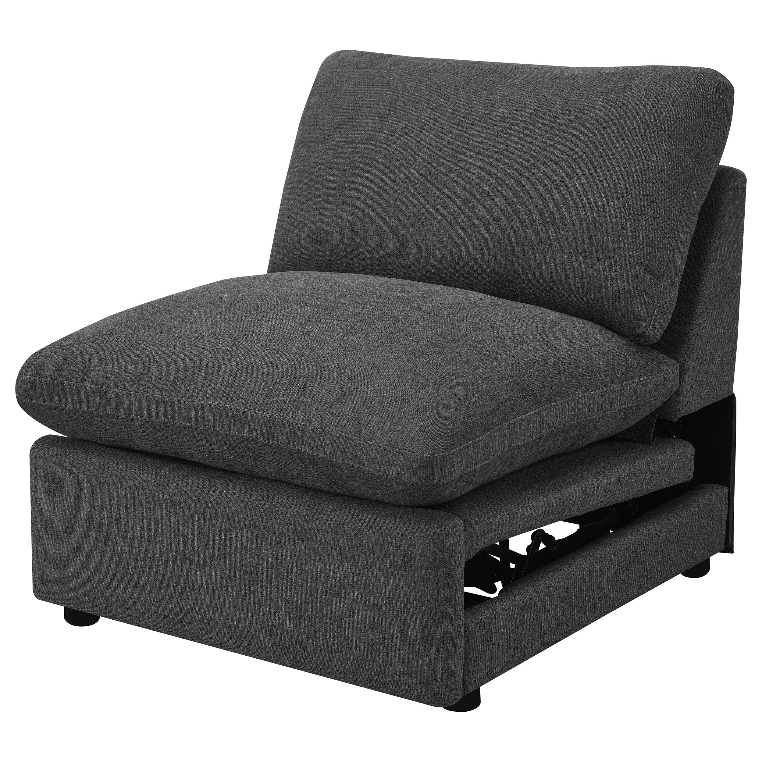 Collins Modular Power Armless Recliner Dark Grey — view 6