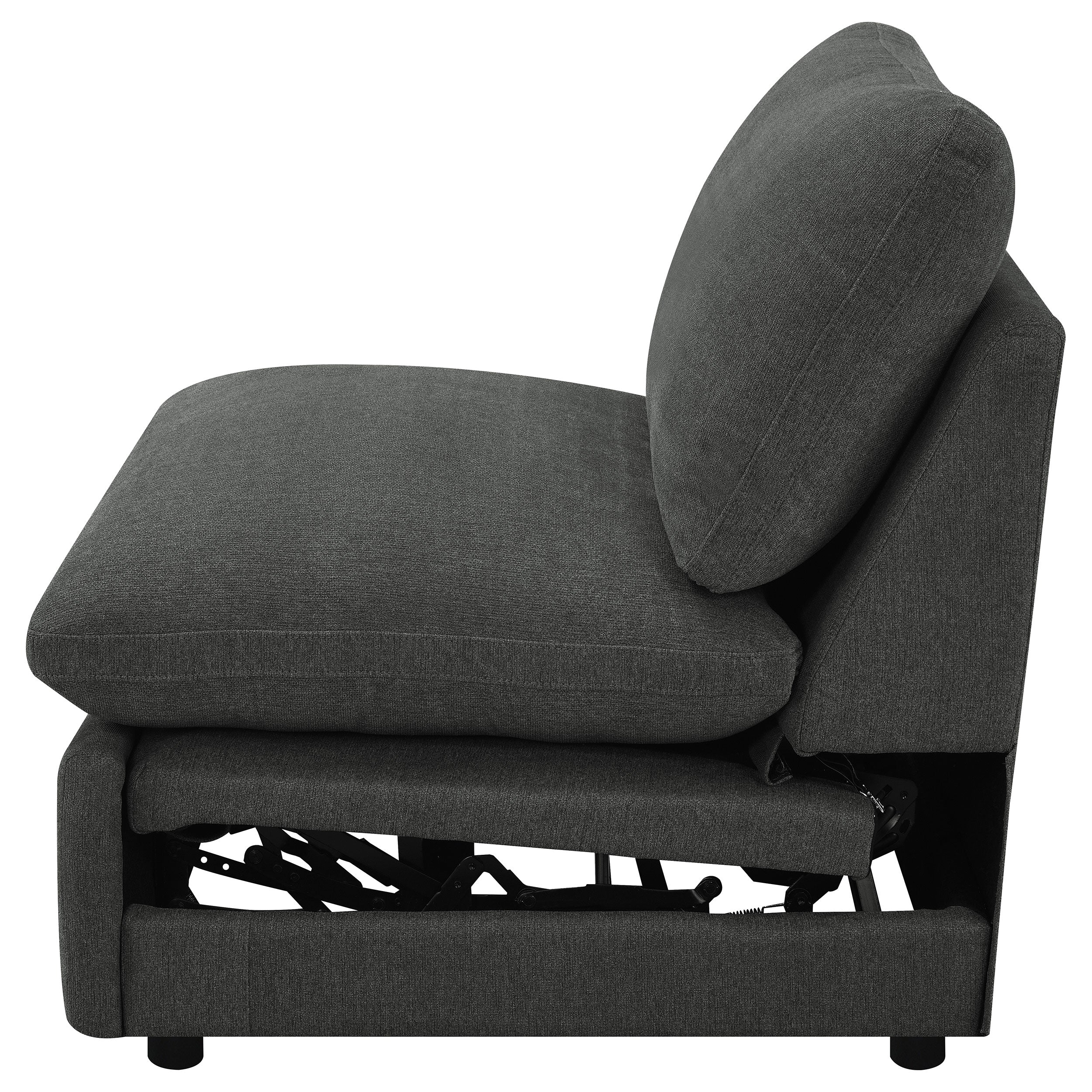 Collins Modular Power Armless Recliner Dark Grey — view 7
