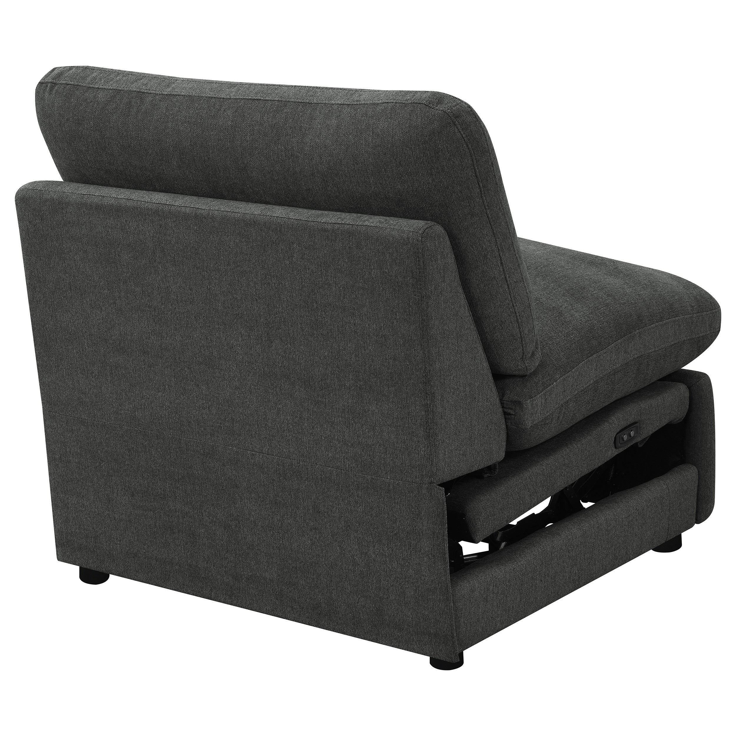 Collins Modular Power Armless Recliner Dark Grey — view 9