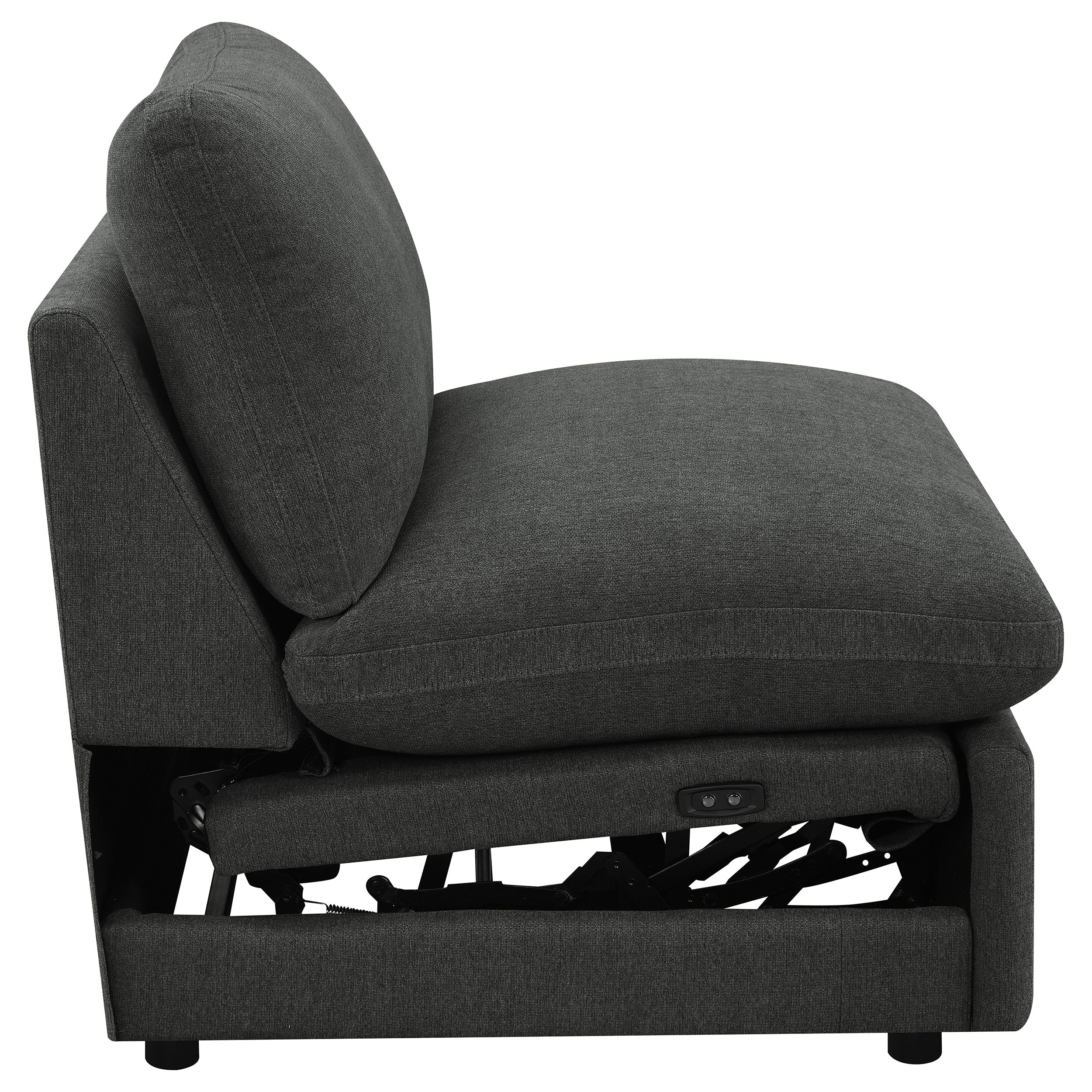 Collins Modular Power Armless Recliner Dark Grey — view 10