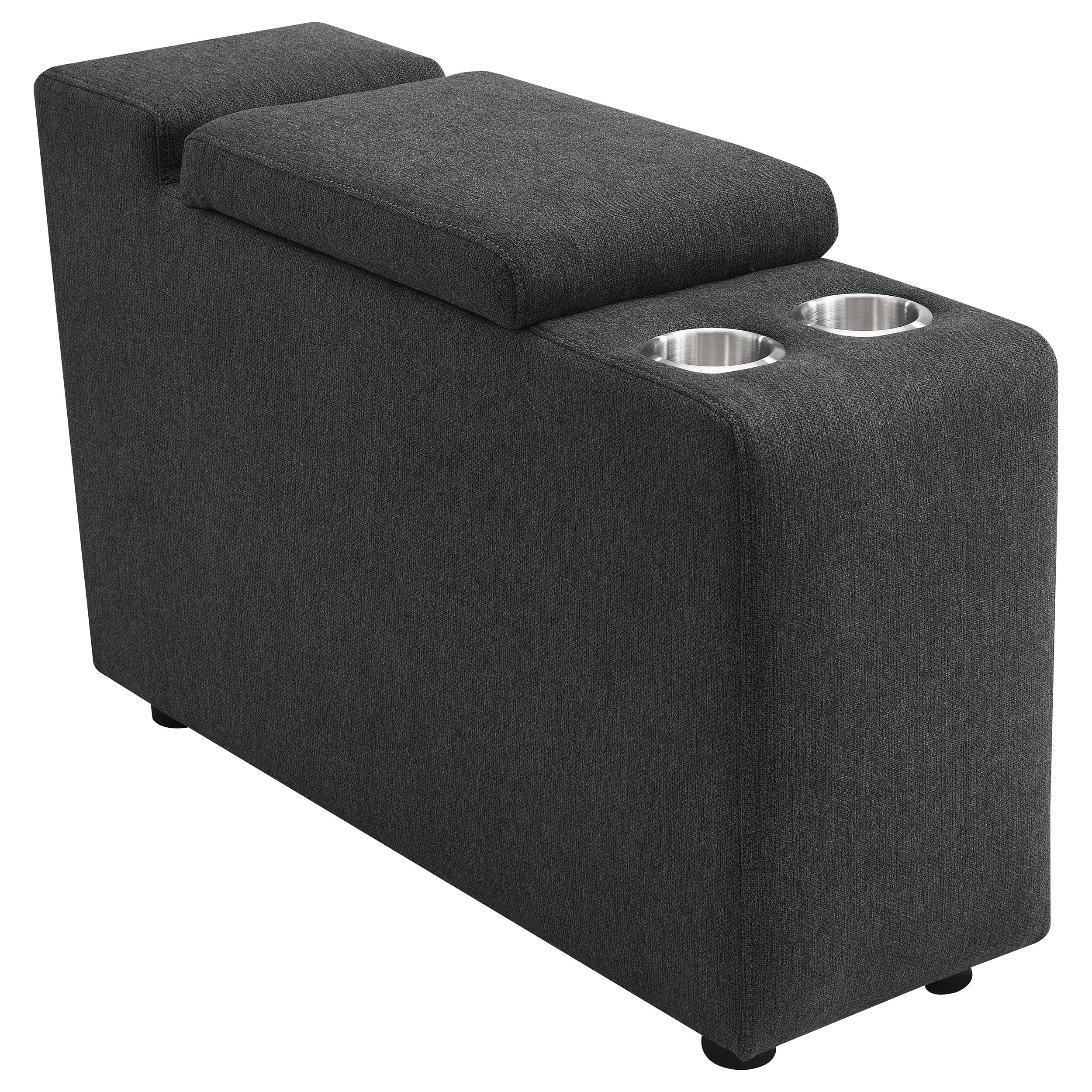 Collins Upholstered Modular Storage Console Dark Grey — view 1