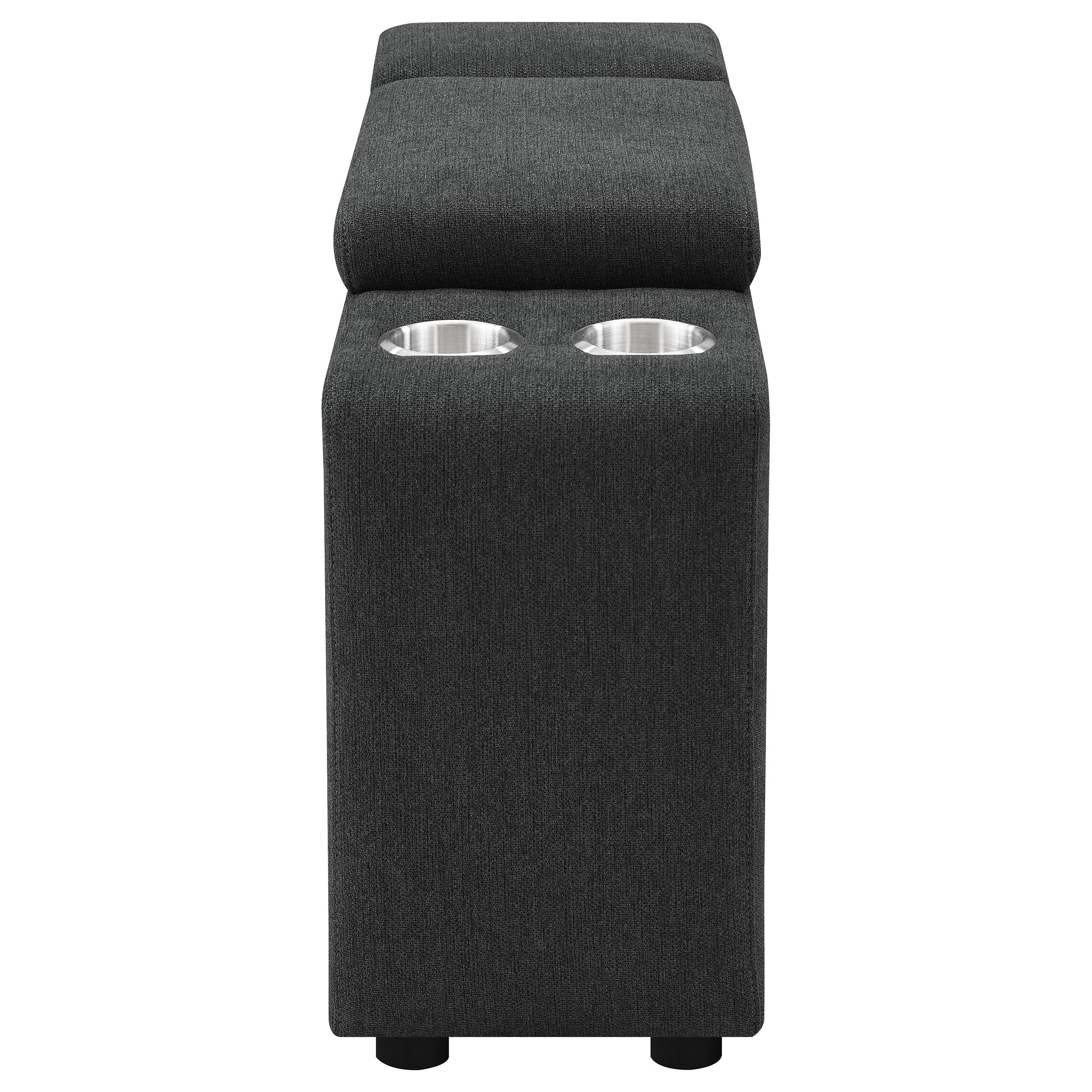 Collins Upholstered Modular Storage Console Dark Grey — view 4