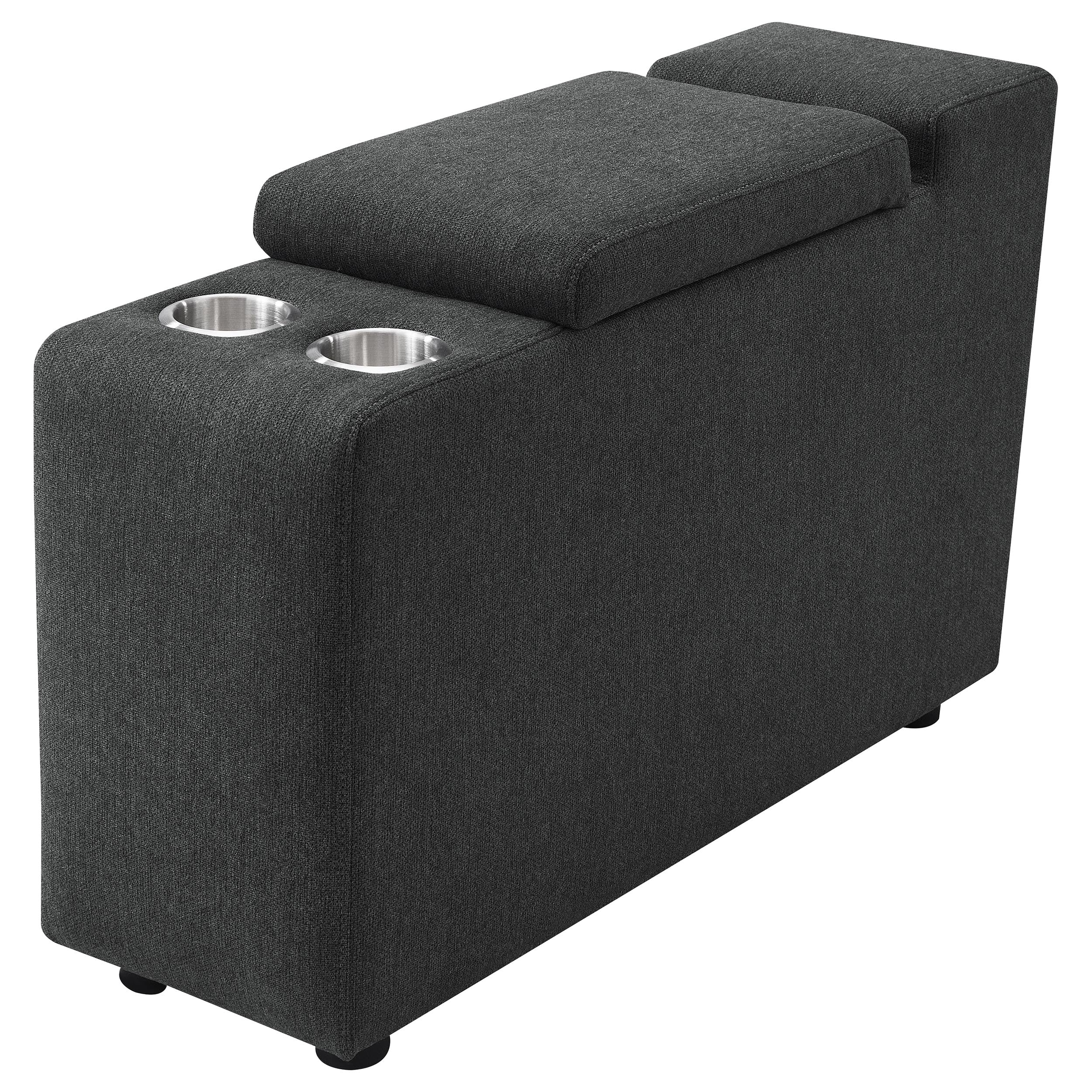 Collins Upholstered Modular Storage Console Dark Grey — view 5