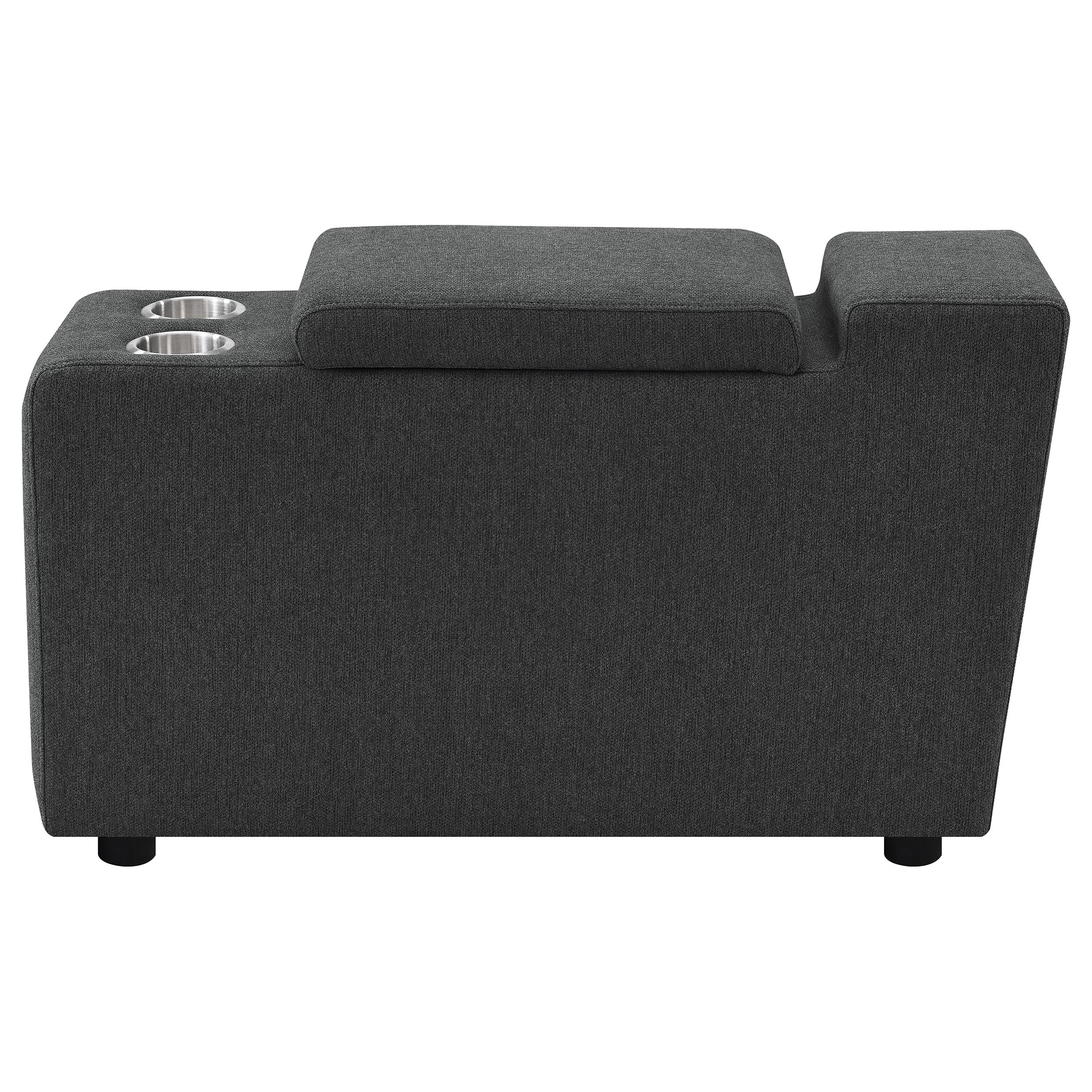 Collins Upholstered Modular Storage Console Dark Grey — view 6