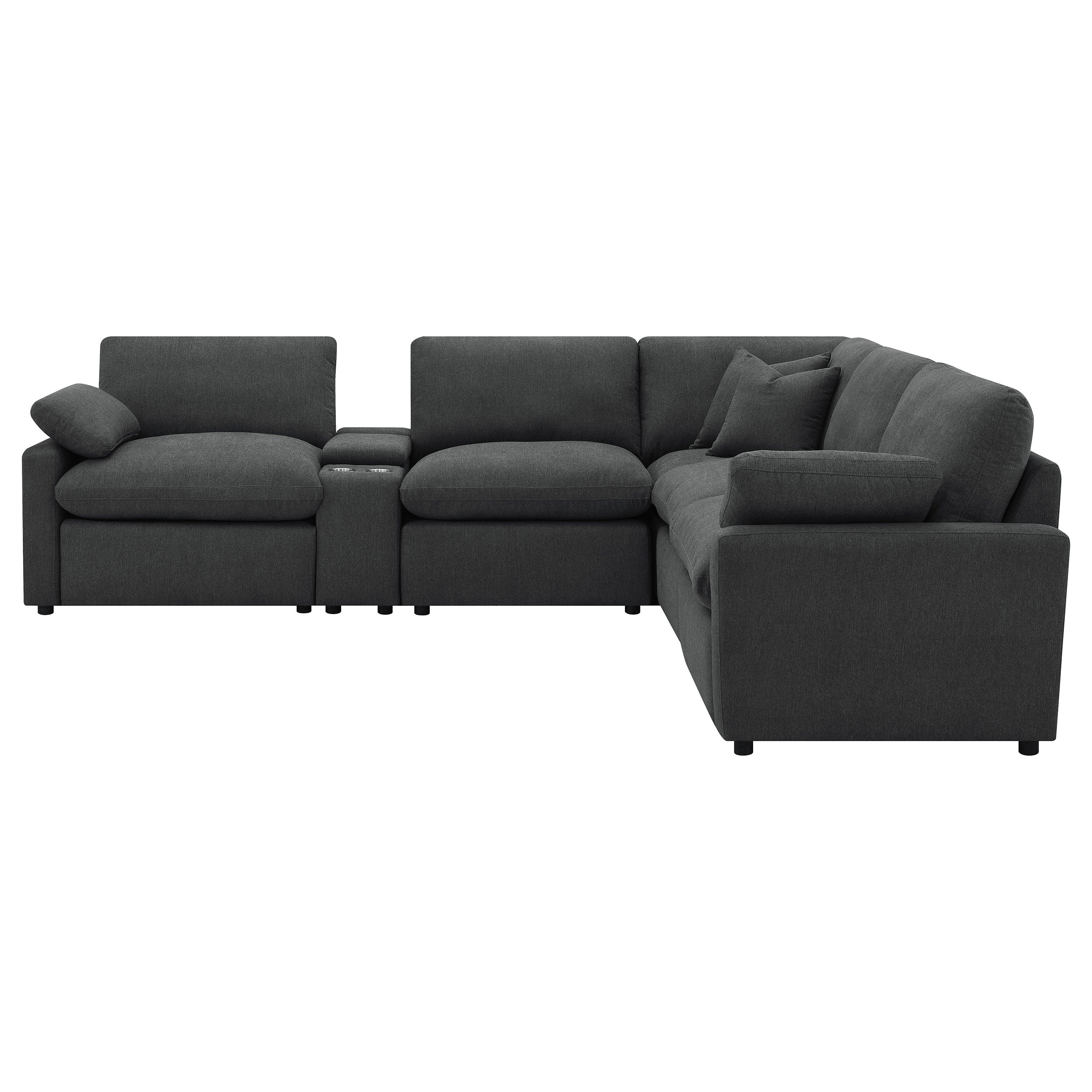 Collins 6-piece Modular Power Reclining Sectional Dark Grey — view 5