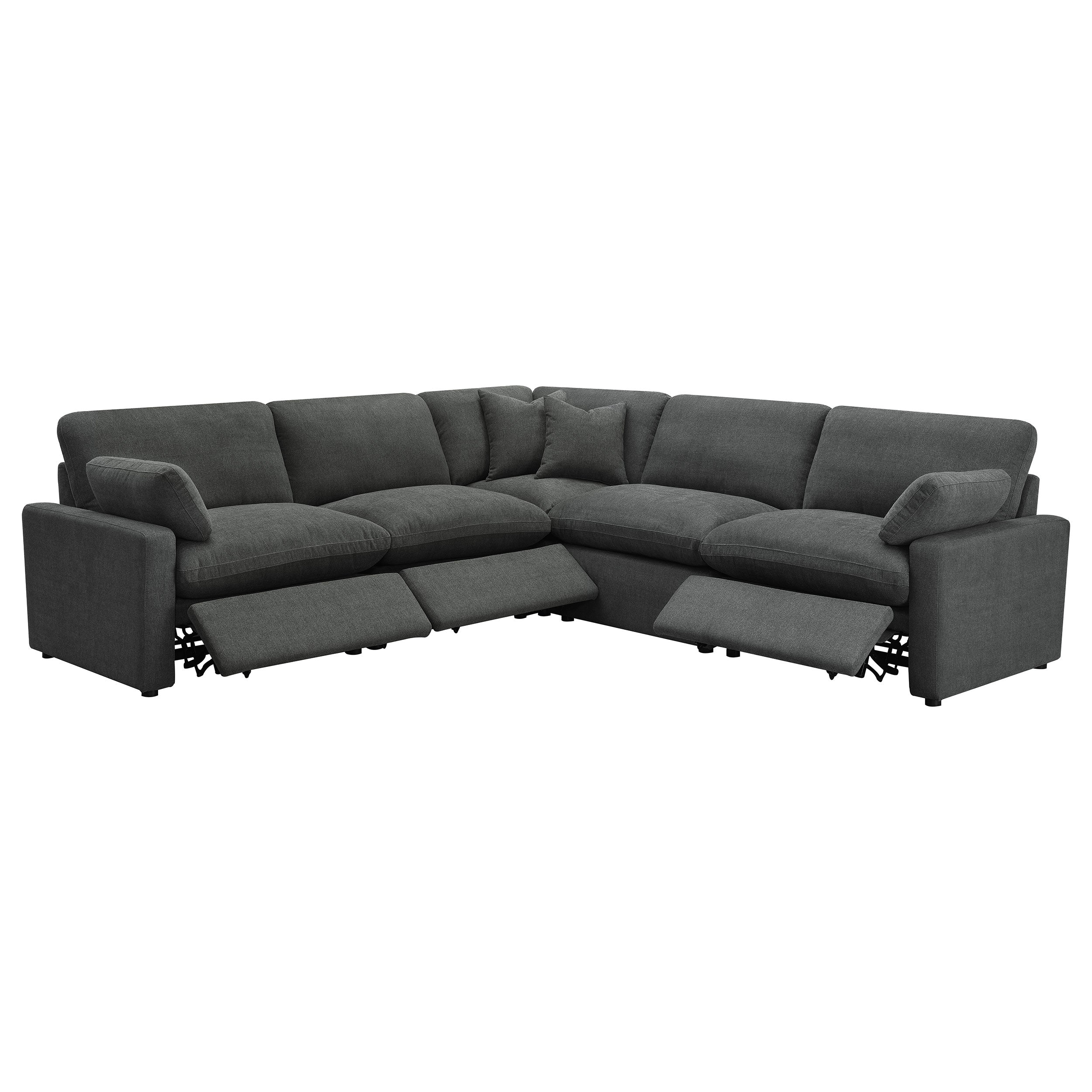 Collins 5-piece Modular Power Reclining Sectional Dark Grey — view 4