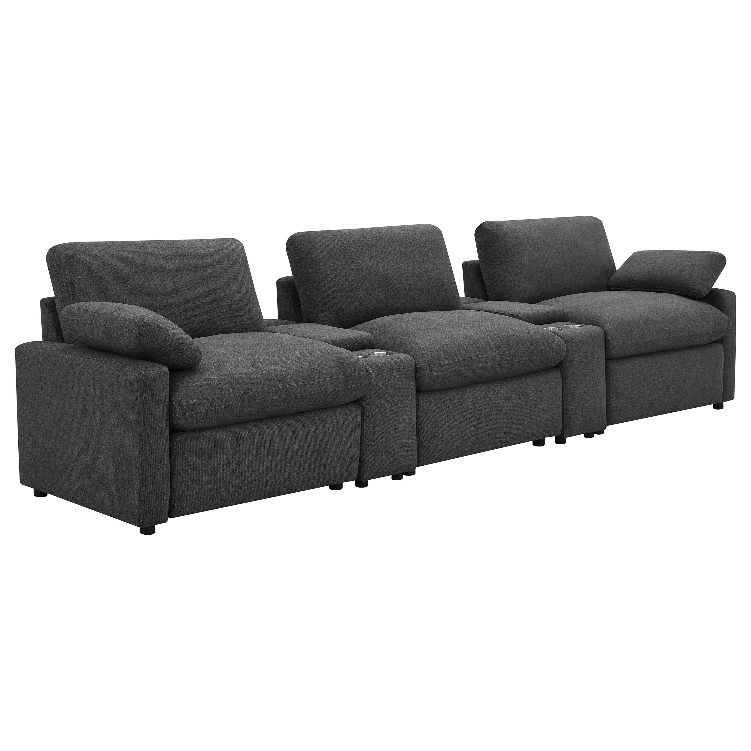 Collins 5-Piece Power Reclining Home Theater Seating Dark Grey — view 1