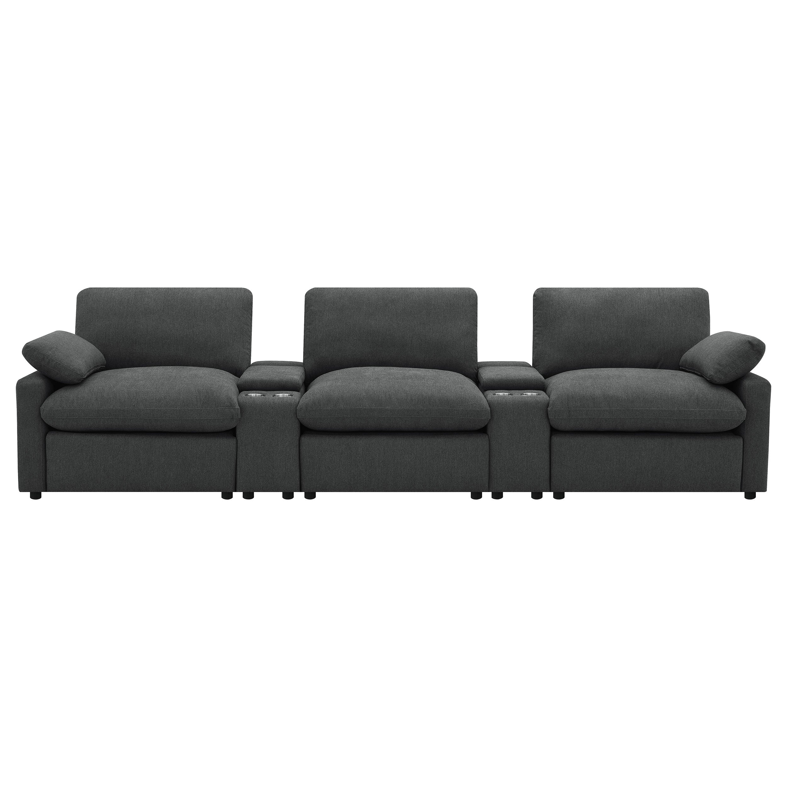 Collins 5-Piece Power Reclining Home Theater Seating Dark Grey — view 5