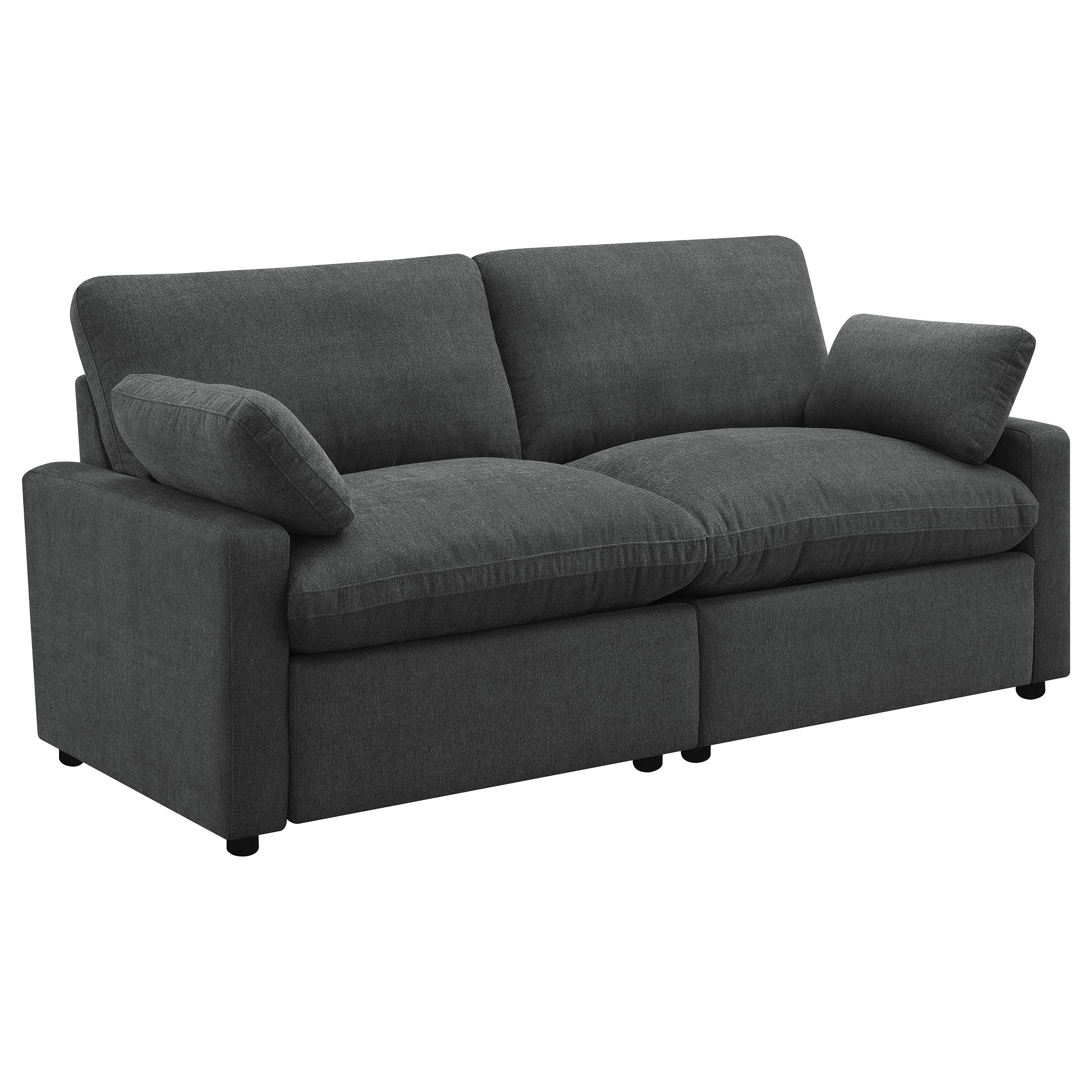 Collins Modular Power Loveseat Dark Grey — view 1