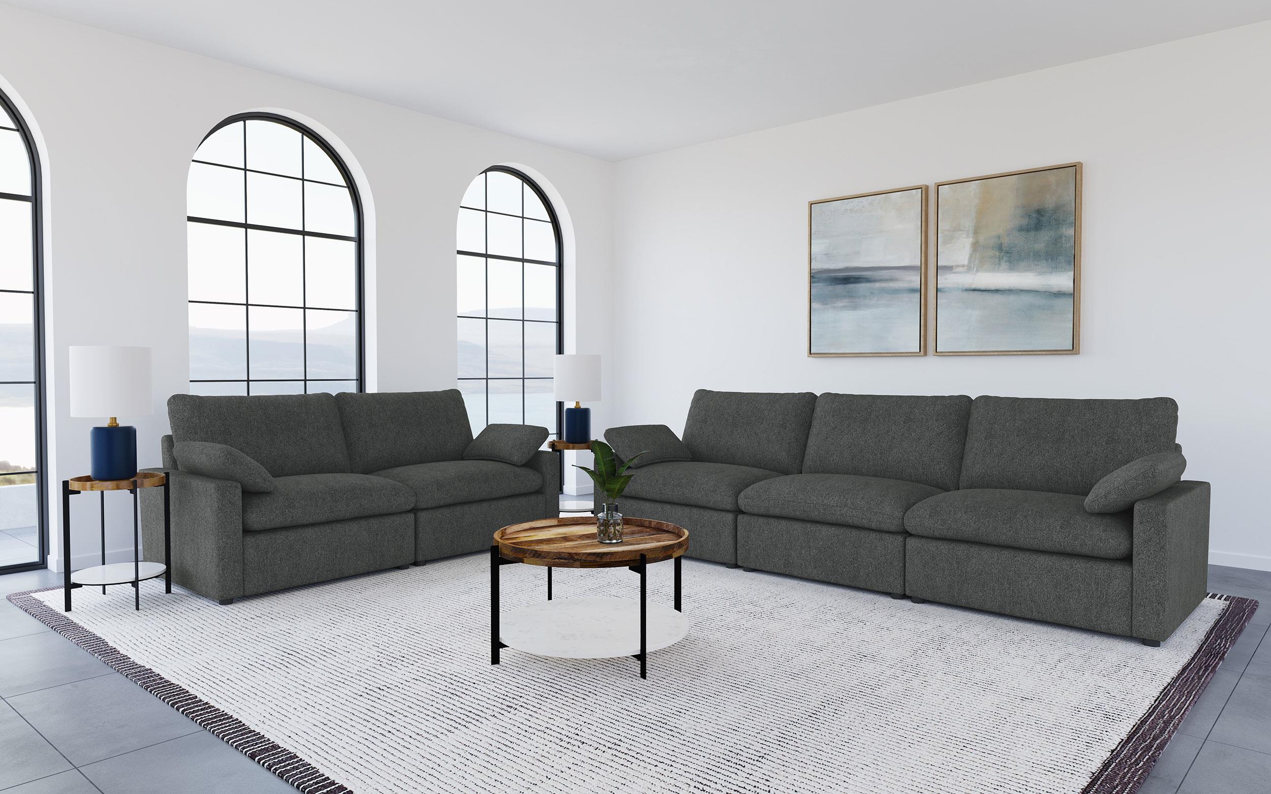 Collins Modular Power Loveseat Dark Grey — view 12