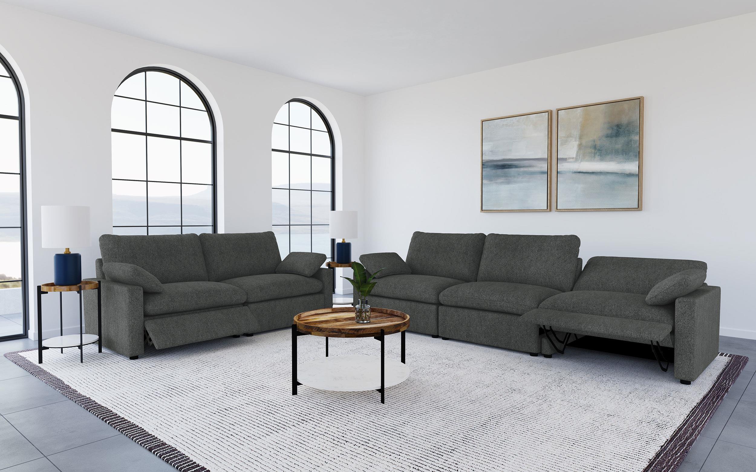 Collins Modular Power Loveseat Dark Grey — view 13