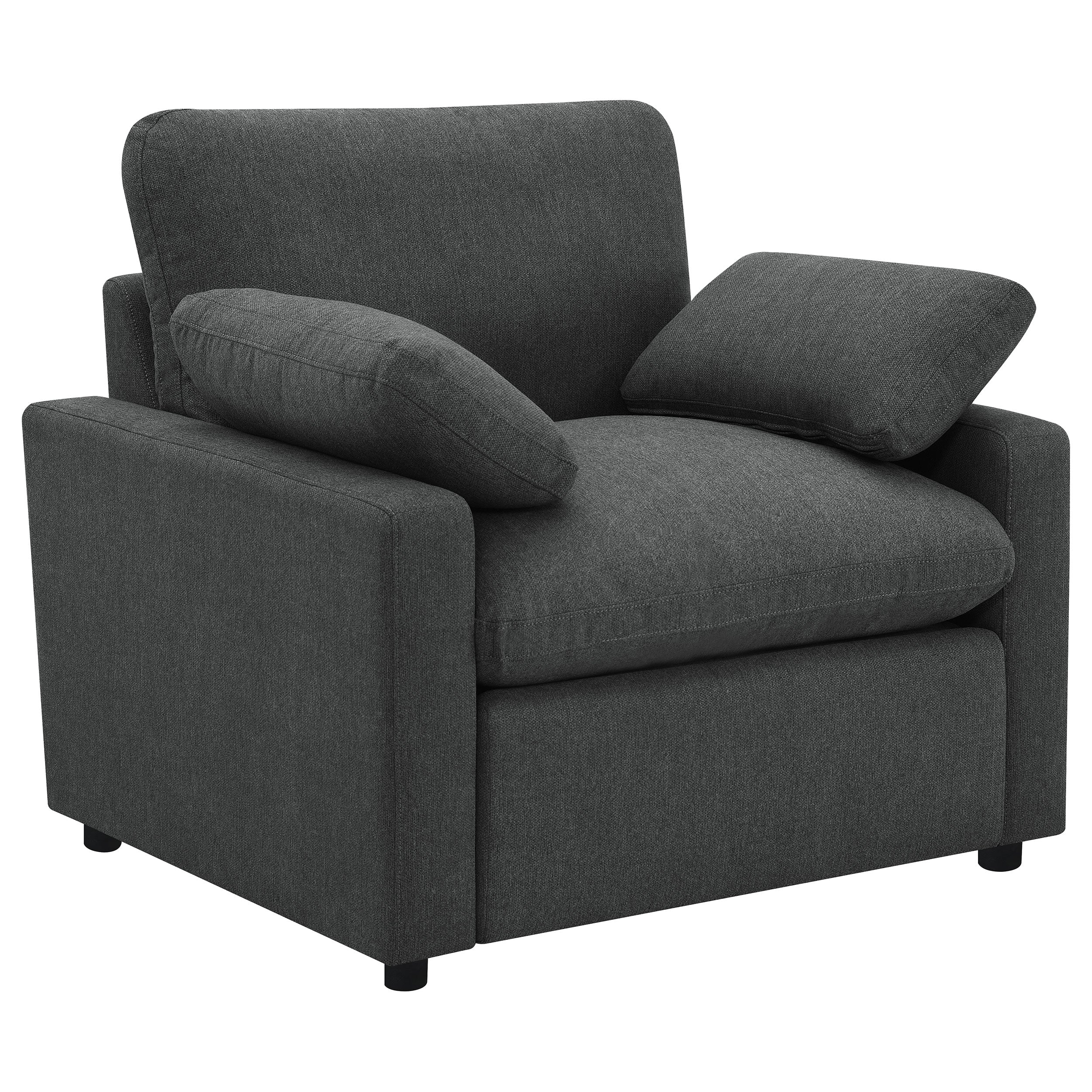 Collins Upholstered Power Recliner Chair Dark Grey — view 1