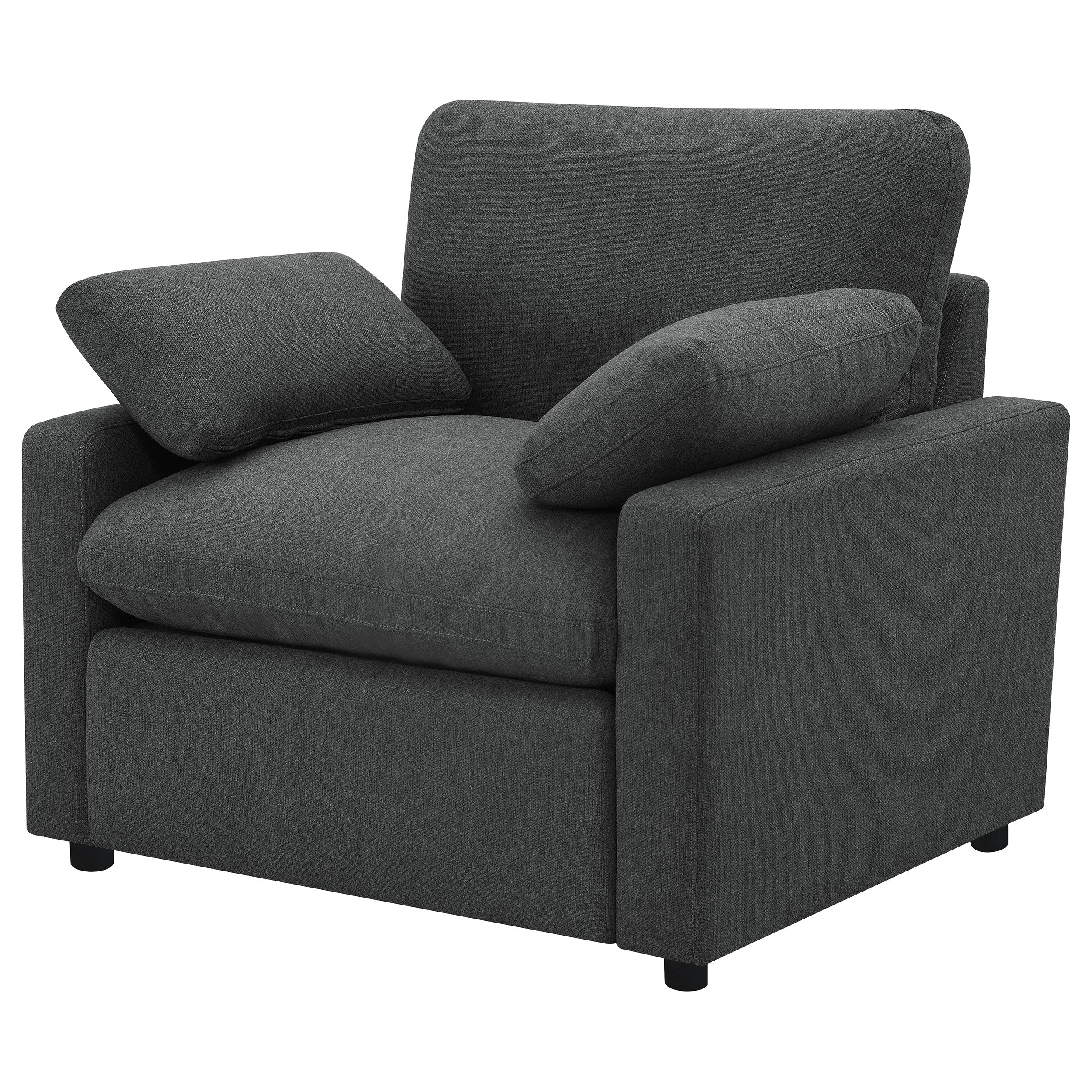 Collins Upholstered Power Recliner Chair Dark Grey — view 6
