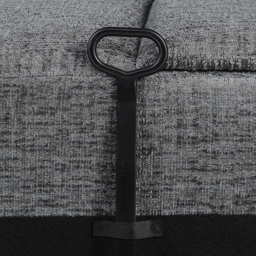 Bahrain Upholstered Armless Recliner Charcoal — view 5